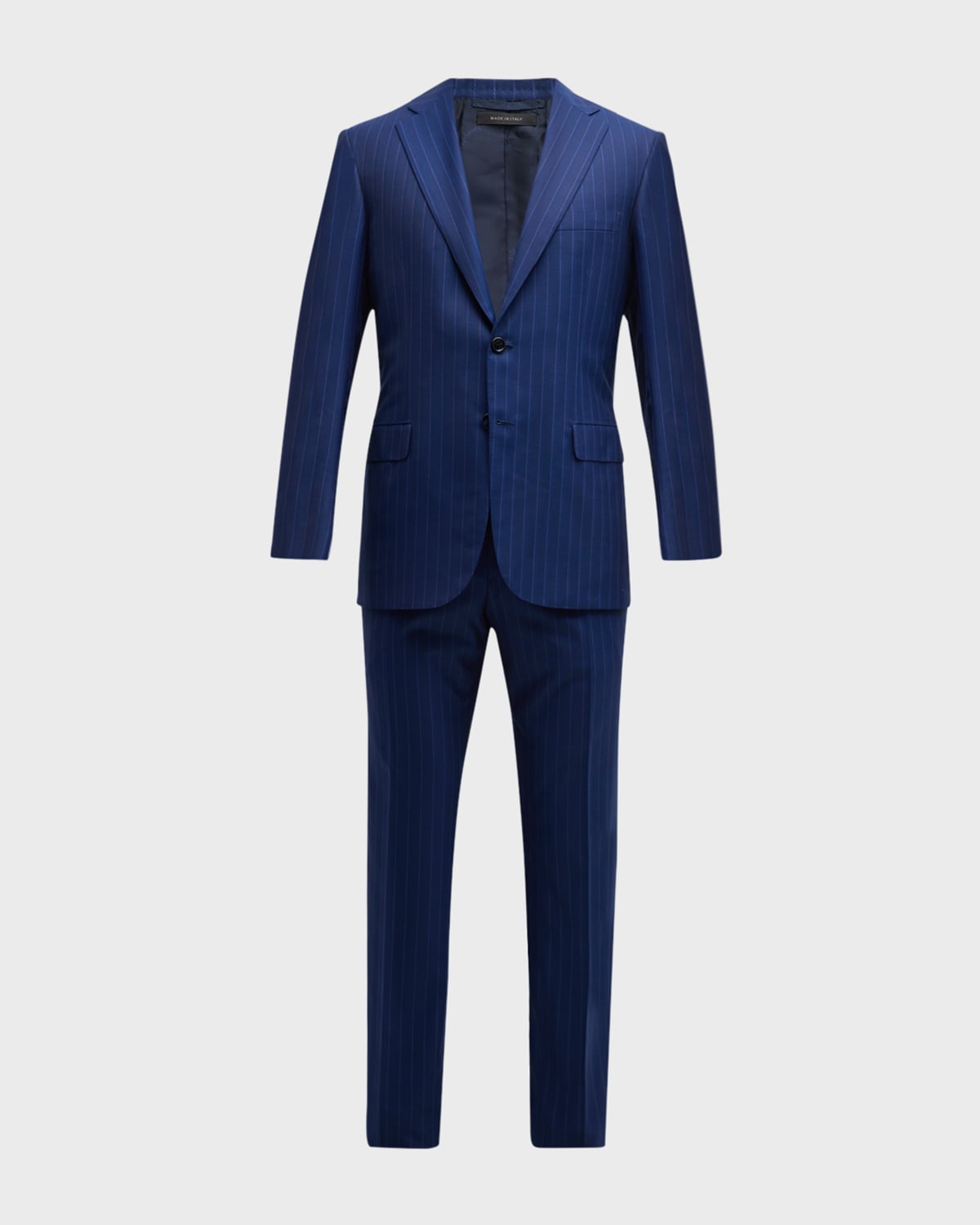 Brioni Men's Tonal Pinstripe Wool Suit In Whiteroya