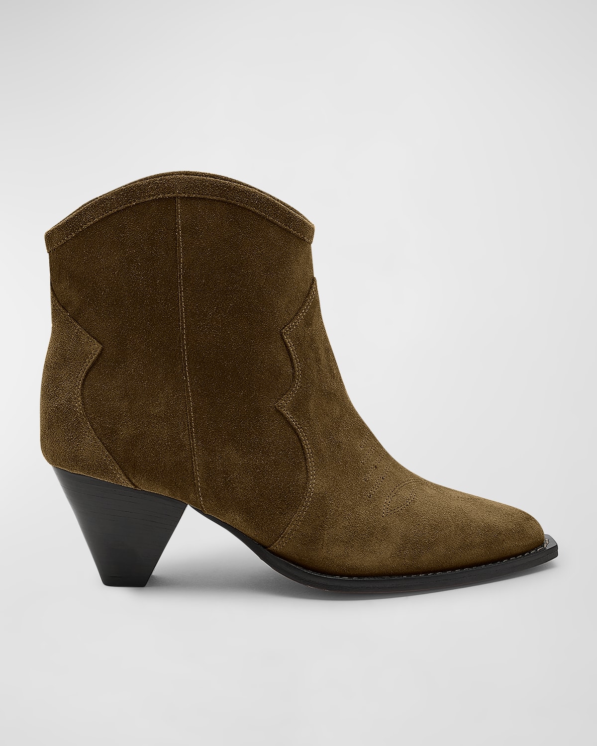 Shop Isabel Marant Darizo Suede Western Booties In Taupe