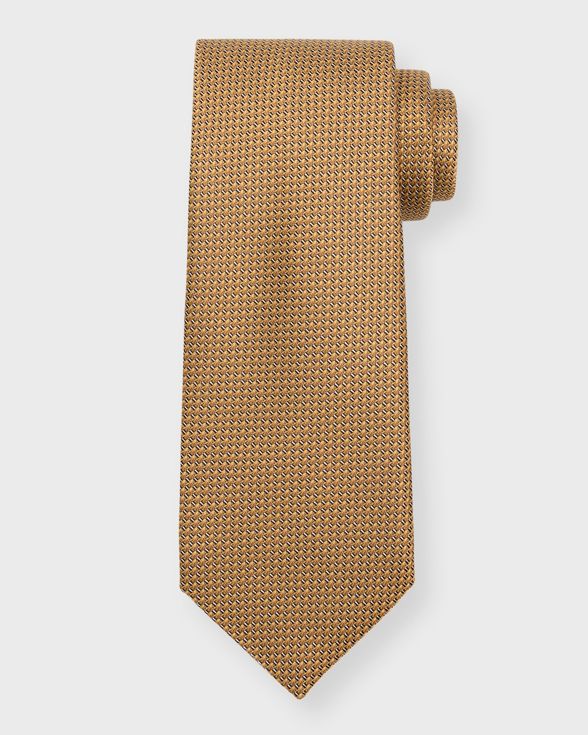 Brioni Men's Textured Solid Silk Tie In Yellow