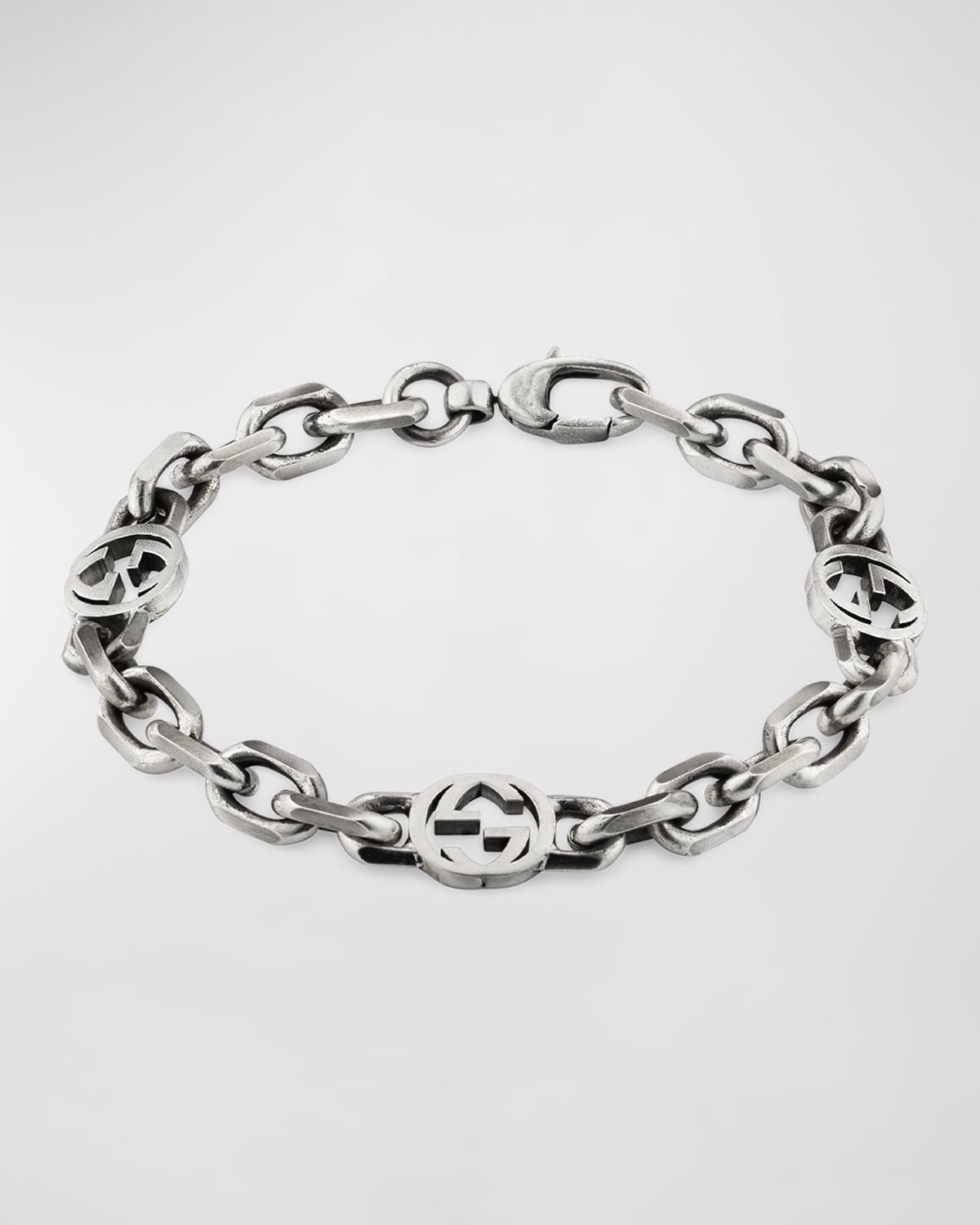 Gucci Men's Interlocking G Chain Bracelet, 6.7"l In Silver