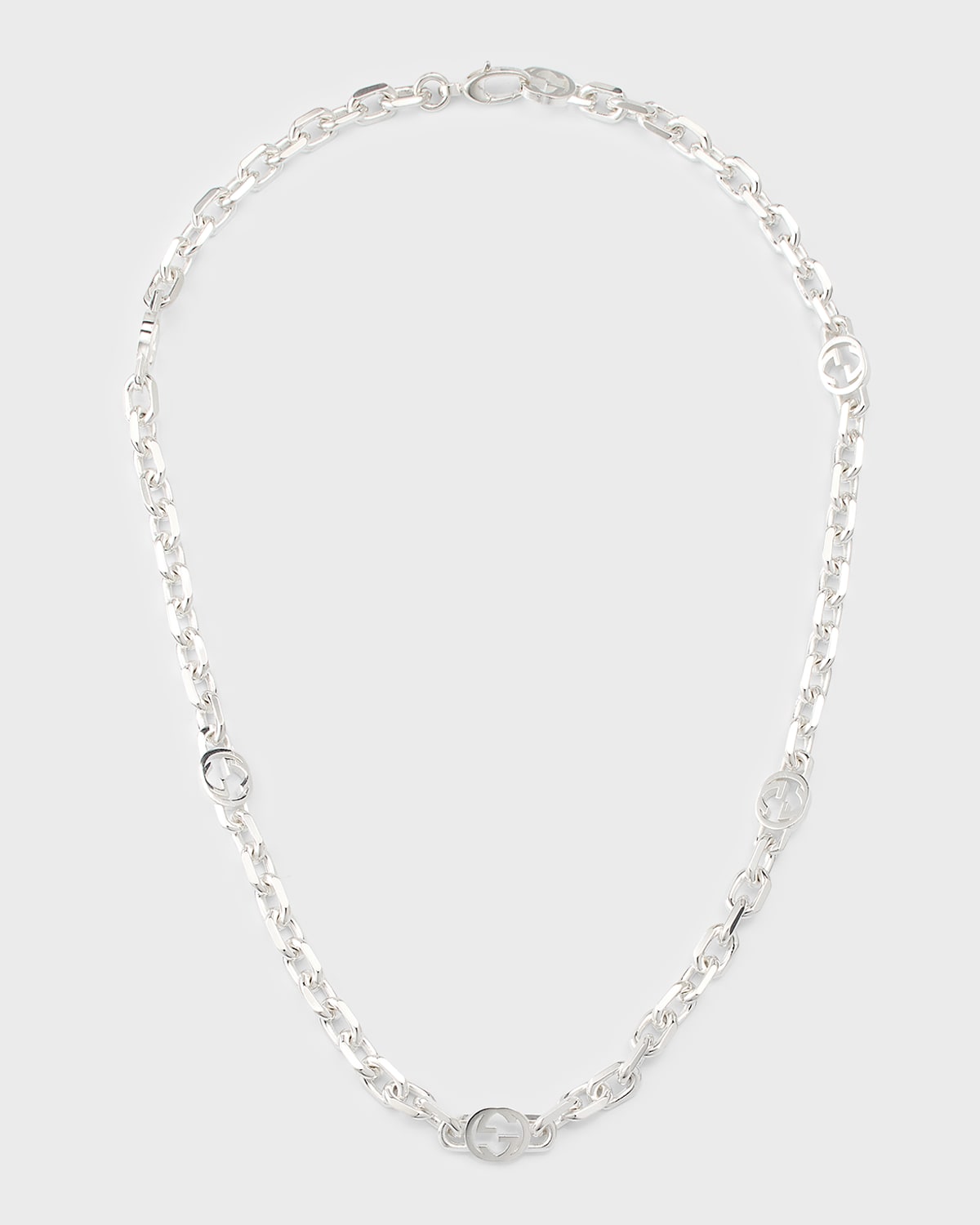 Men's Sterling Silver Interlocking G Link Necklace