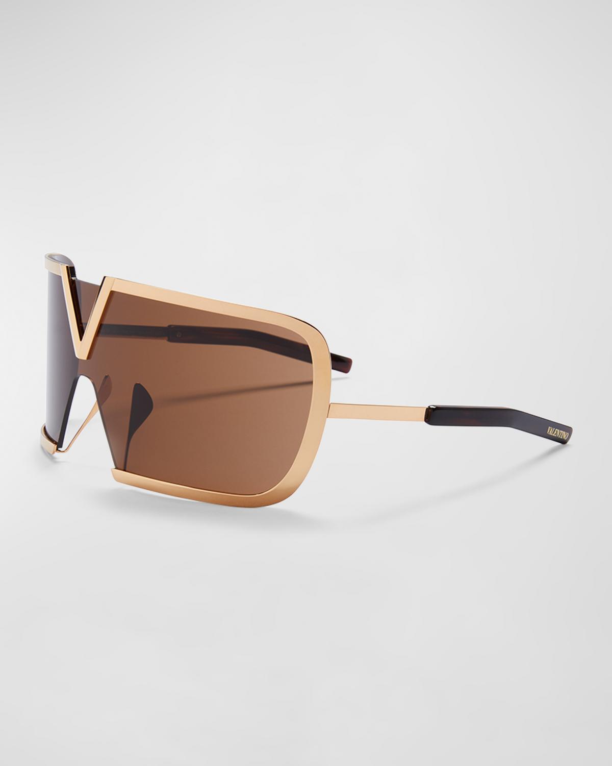 Valentino Garavani V-romask Gold Pink Sunglasses VALENTINO V Romask VLS120 Gold Titanium Pink Wrap Mask VLS  main image 2