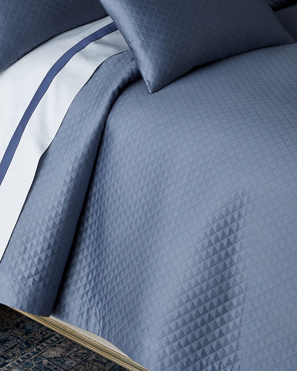 Matouk Petra Coverlet, King In Steel Blue