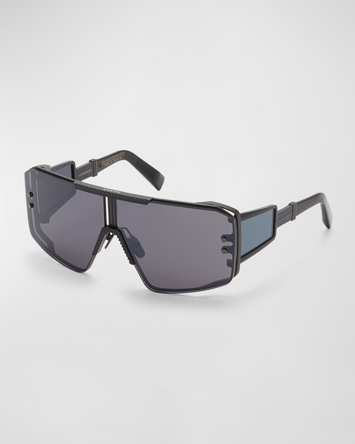 Balmain Le Masque Titanium & Acetate Shield Sunglasses In Black