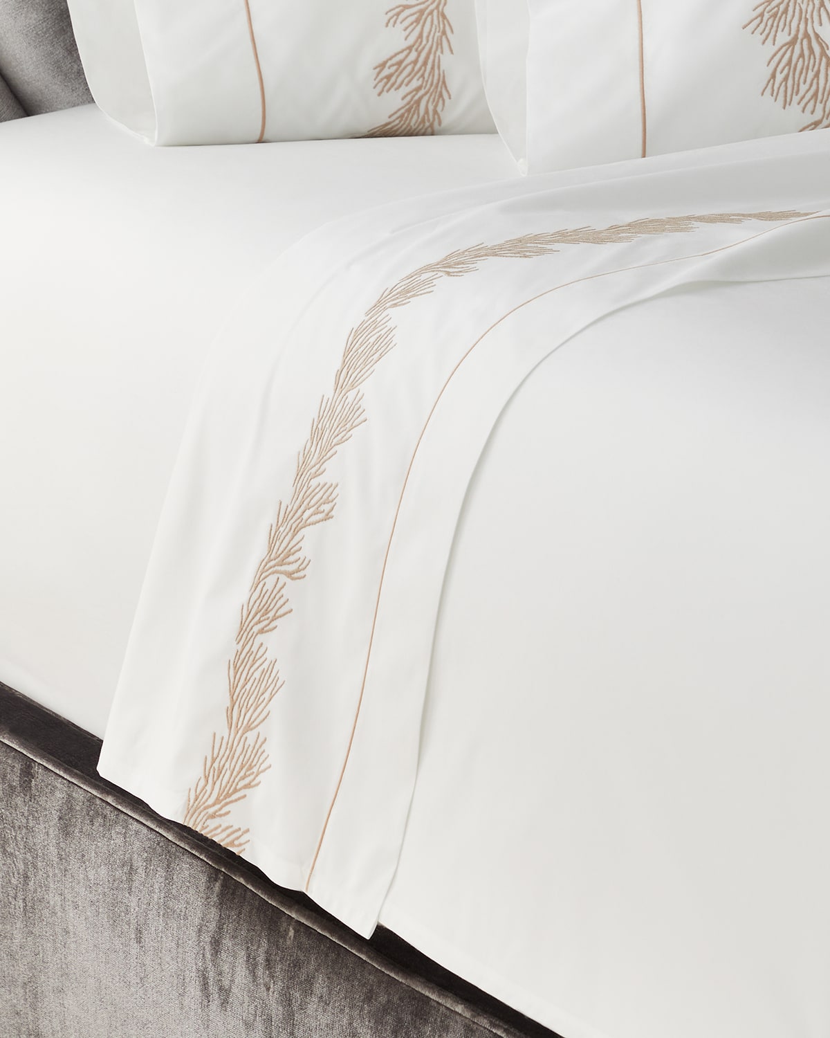 Matouk Atoll Full/queen Flat Sheet In White
