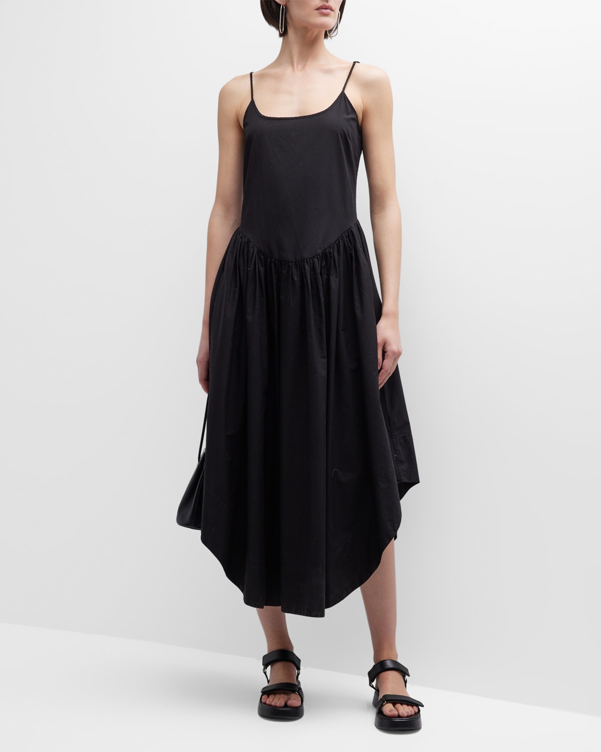 Shop Citizens Of Humanity Ari Drop-waist A-line Midi Dress In Black