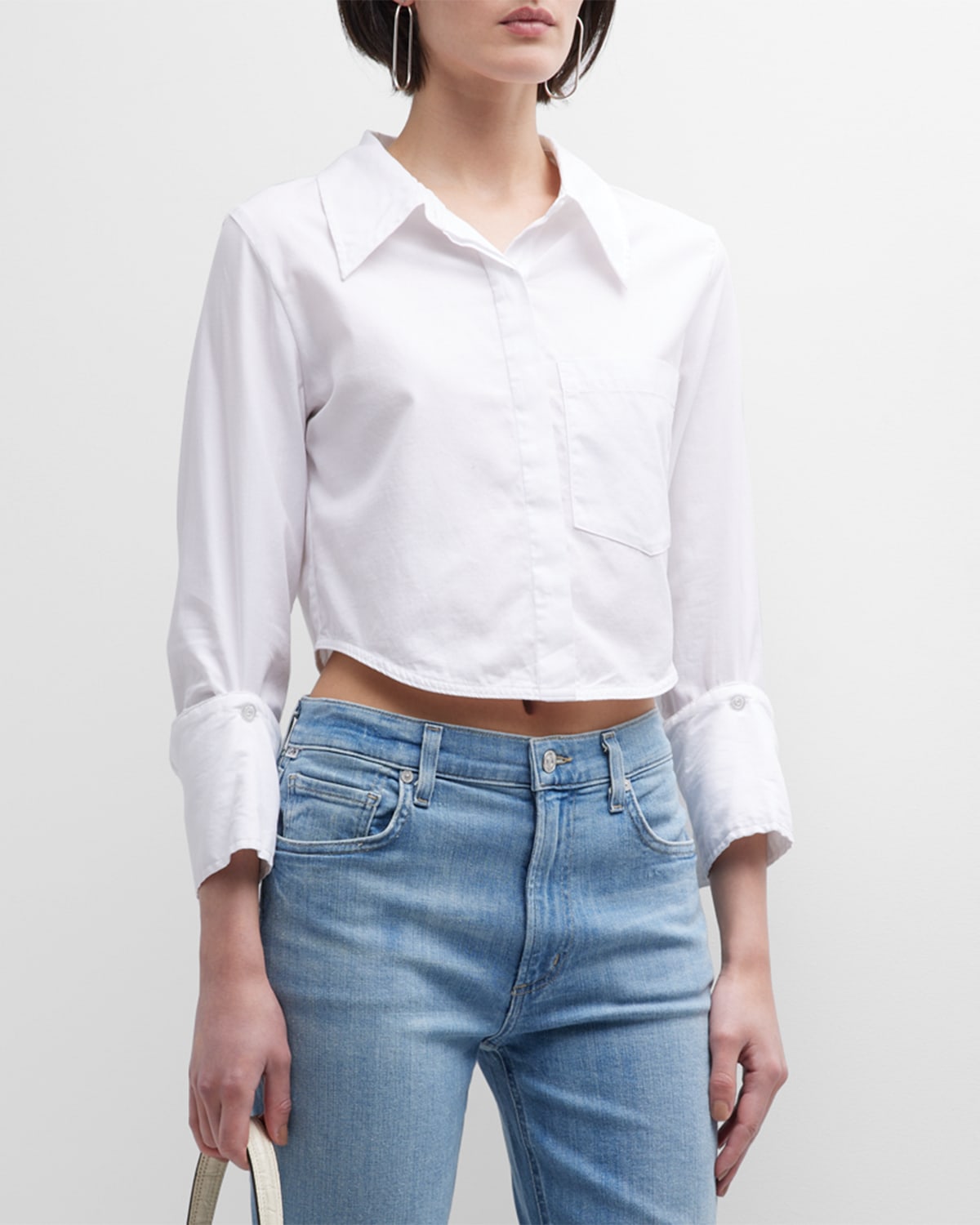 CITIZENS OF HUMANITY BEA CROPPED BUTTON-FRONT SHIRT