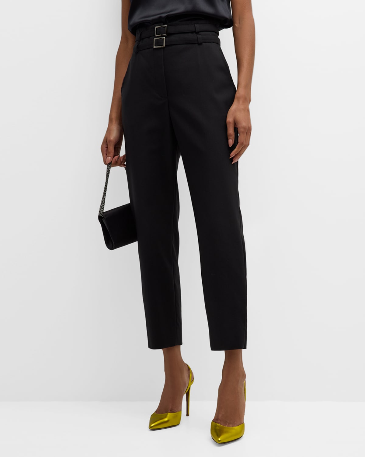 Maison Common Double Belt Techno Novelty Pants