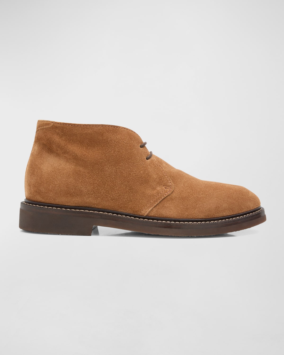 Shop Brunello Cucinelli Men's Suede Flex Sole Chukka Boots In Light Brown