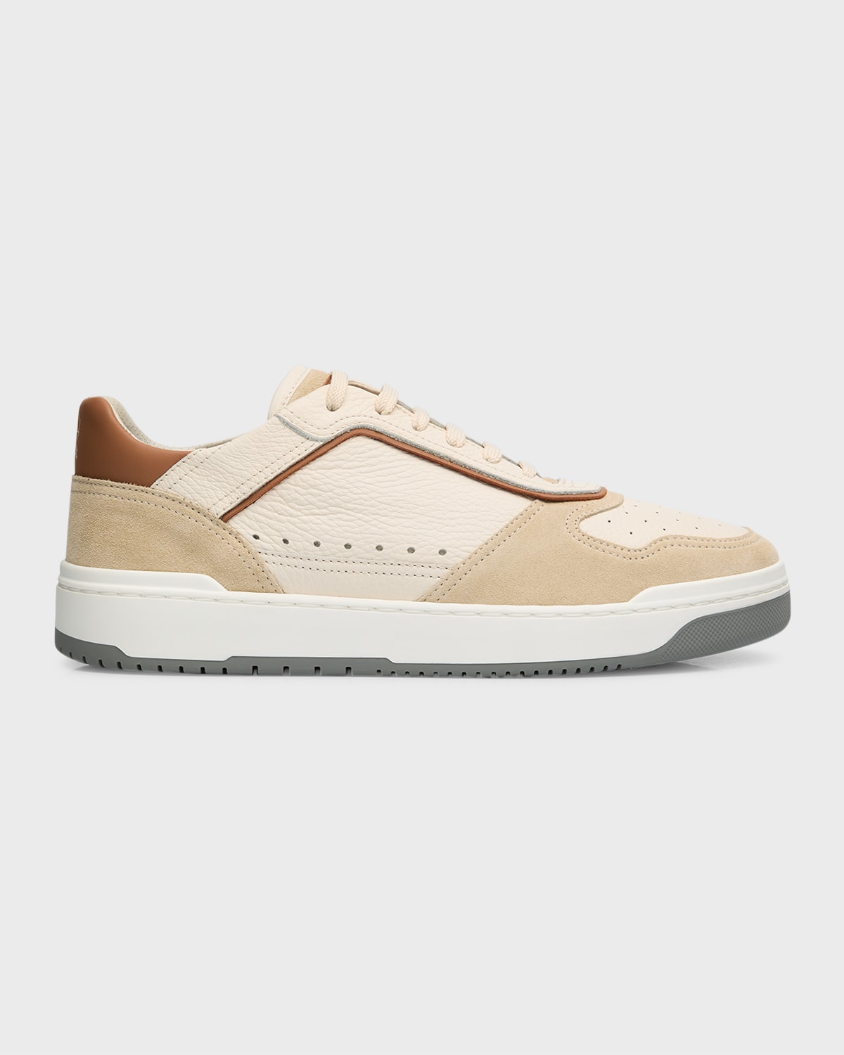 Men's Leather and Suede Low-Top Sneakers