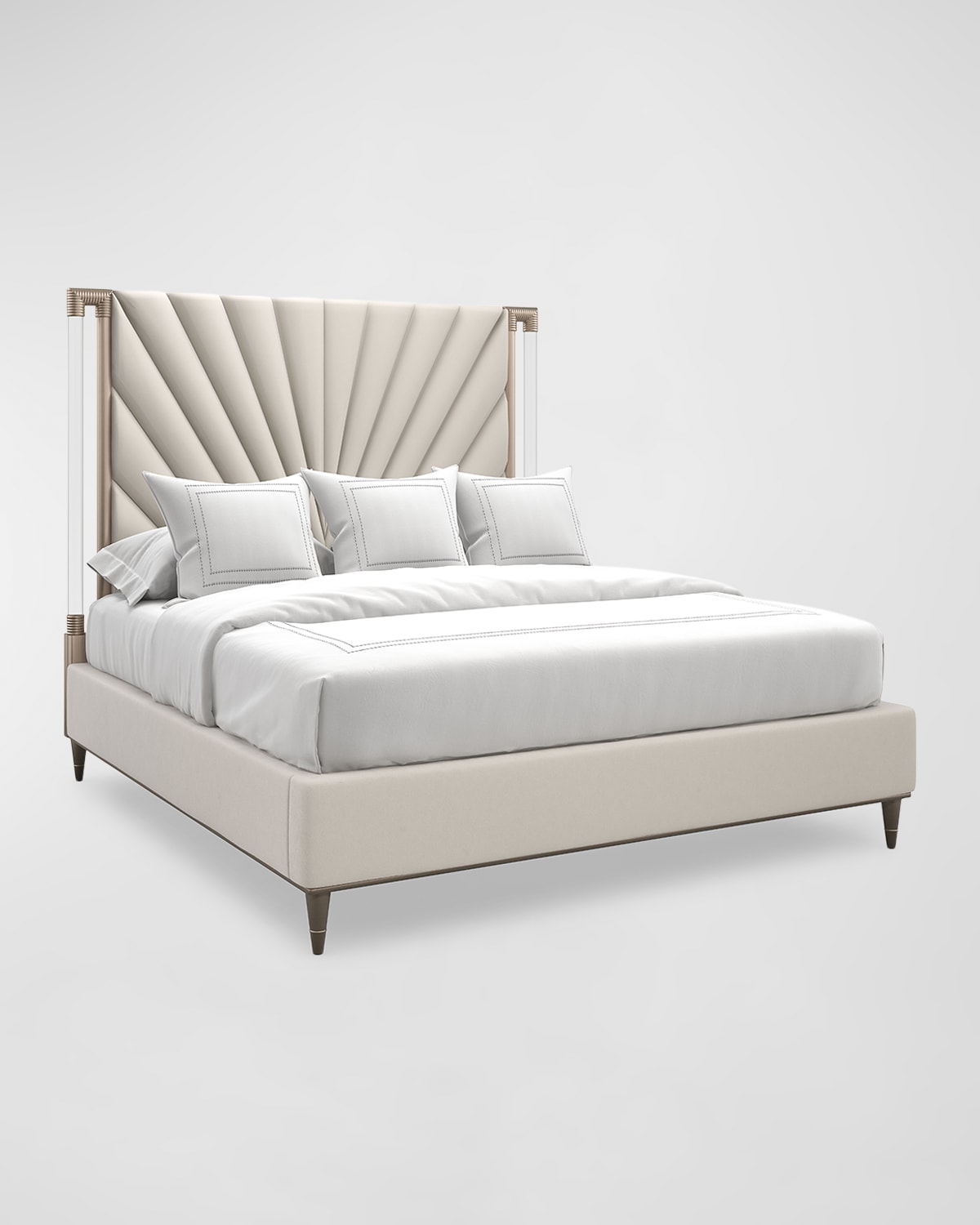 Caracole Valentina Upholstered King Bed In Cream