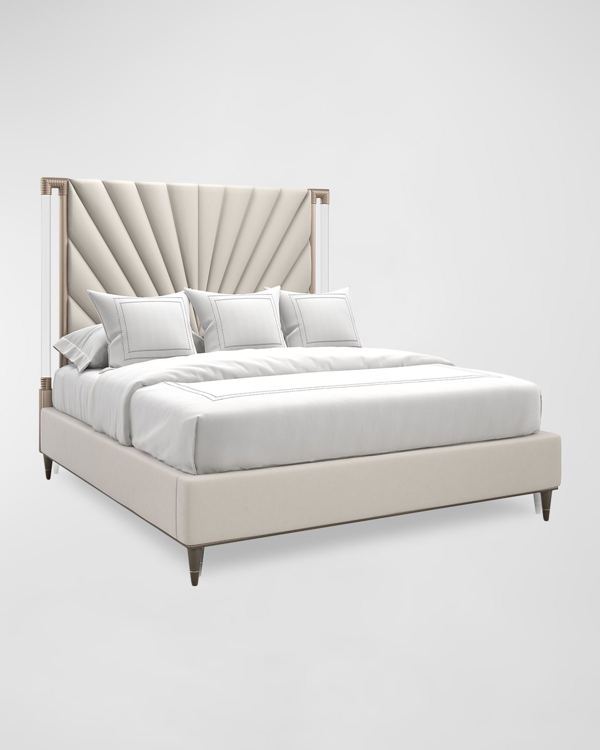Caracole Valentina Upholstered Queen Bed In Cream