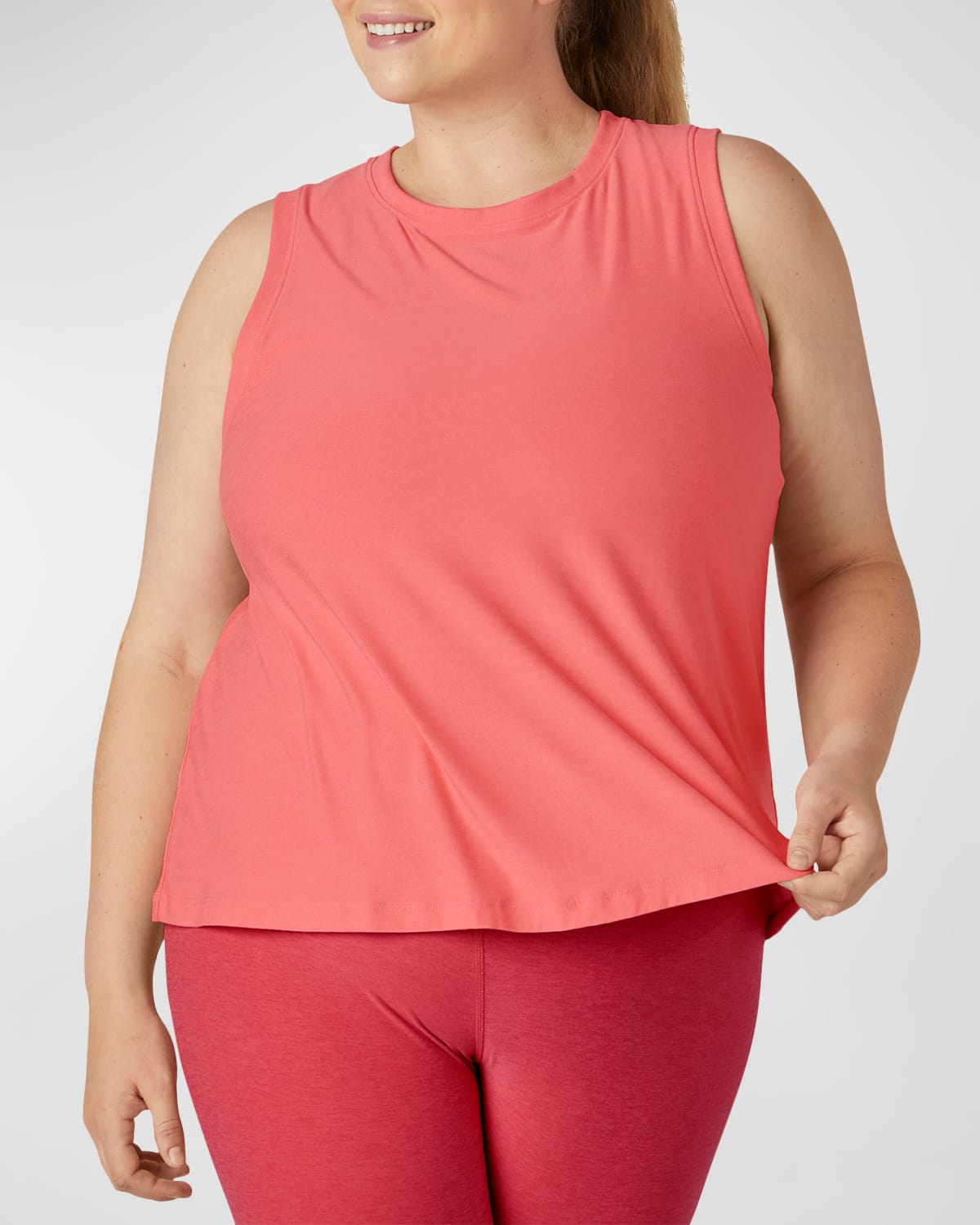 Beyond Yoga Plus Size Featherweight Rebalance Tank Top In Sun Kissed Coral