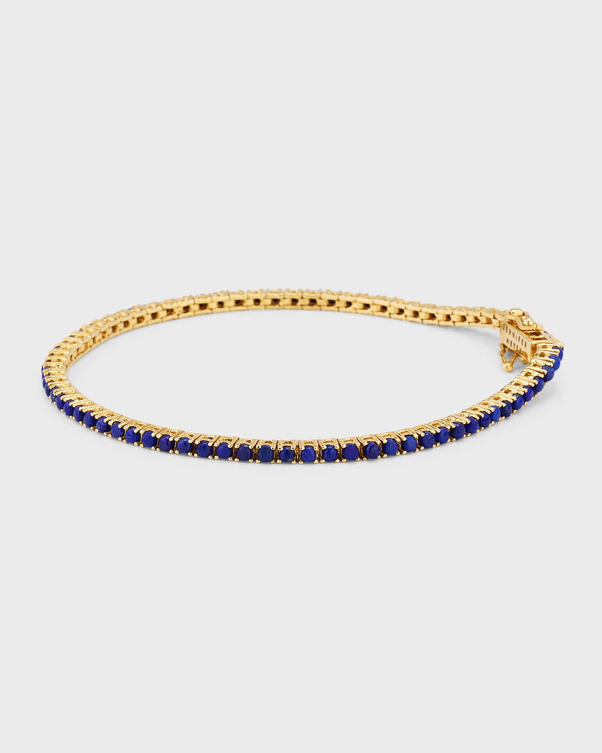 Jennifer Meyer 18k Yellow Gold Lapis 4-prong Tennis Bracelet In Blue