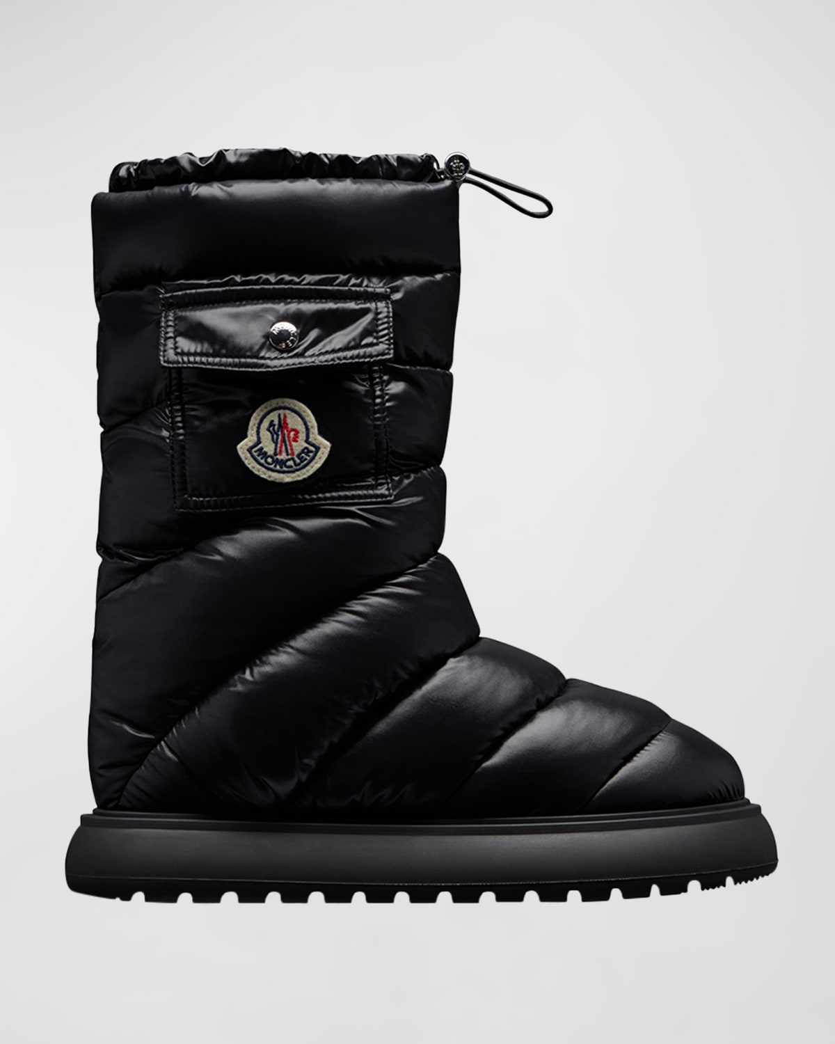 Shop Moncler Gaia Quilted Nylon Pocket Snow Boots In Black