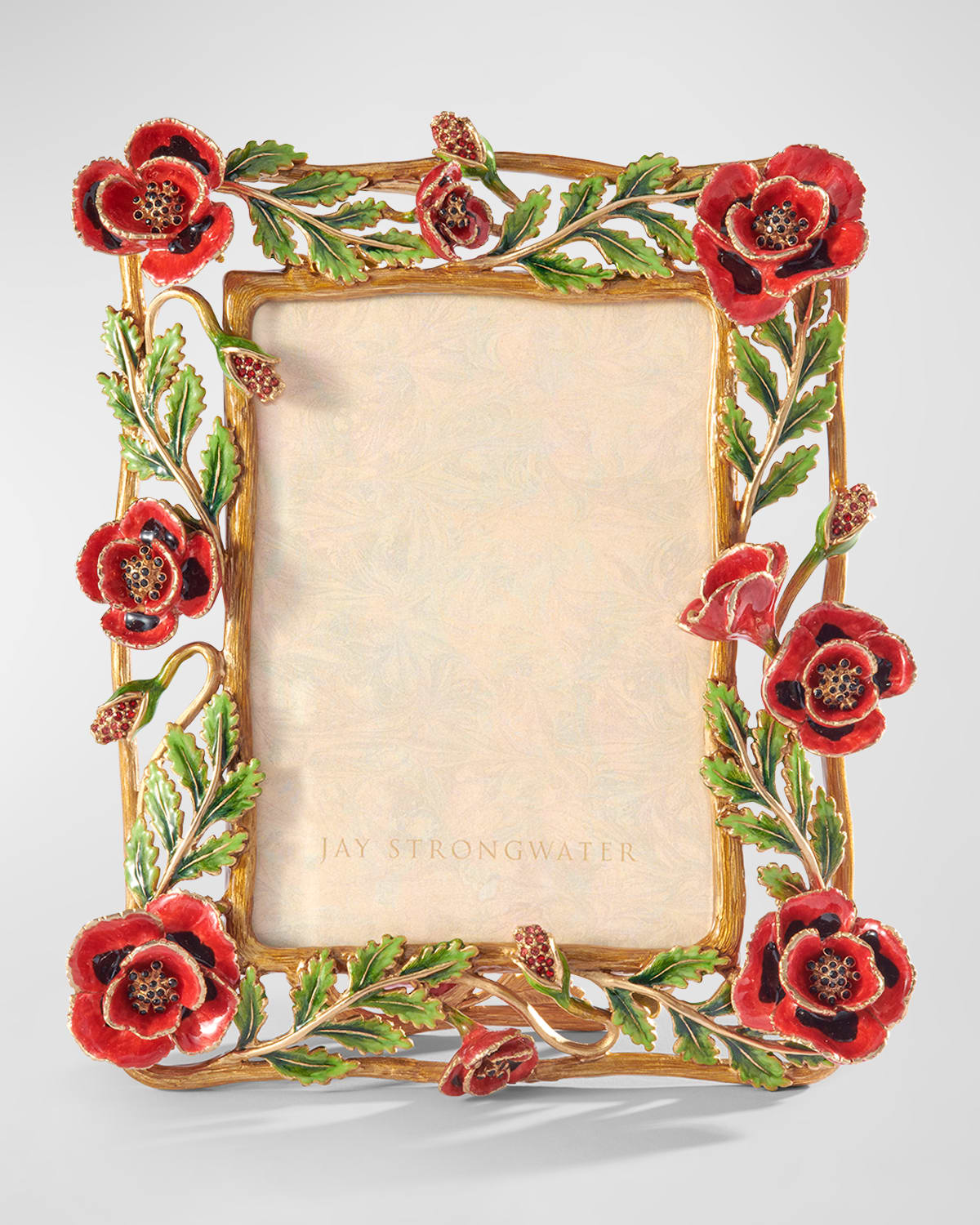 Jay Strongwater Poppy Picture Frame, 5" X 7"