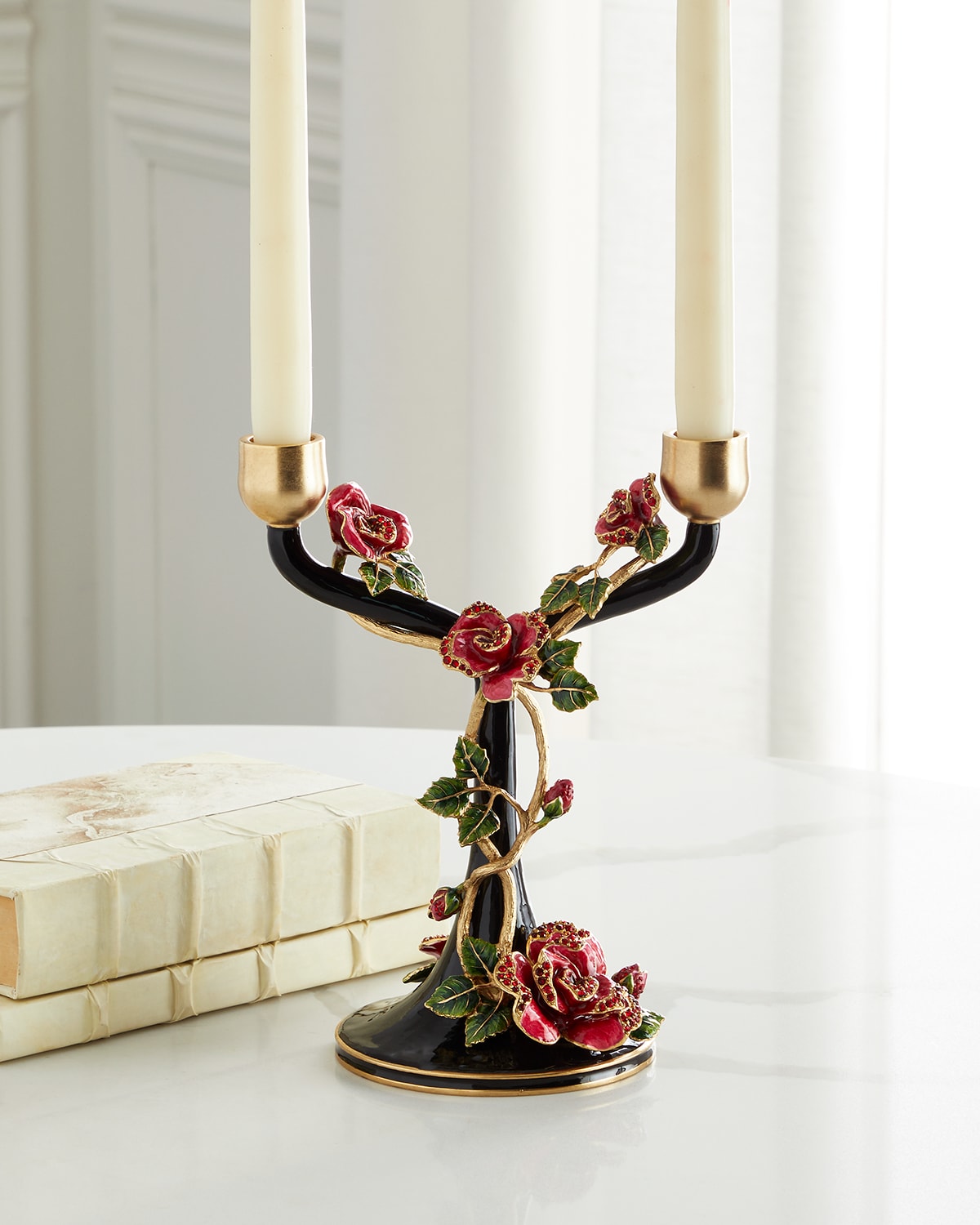 Jay Strongwater Nightbloom Double Candlestick