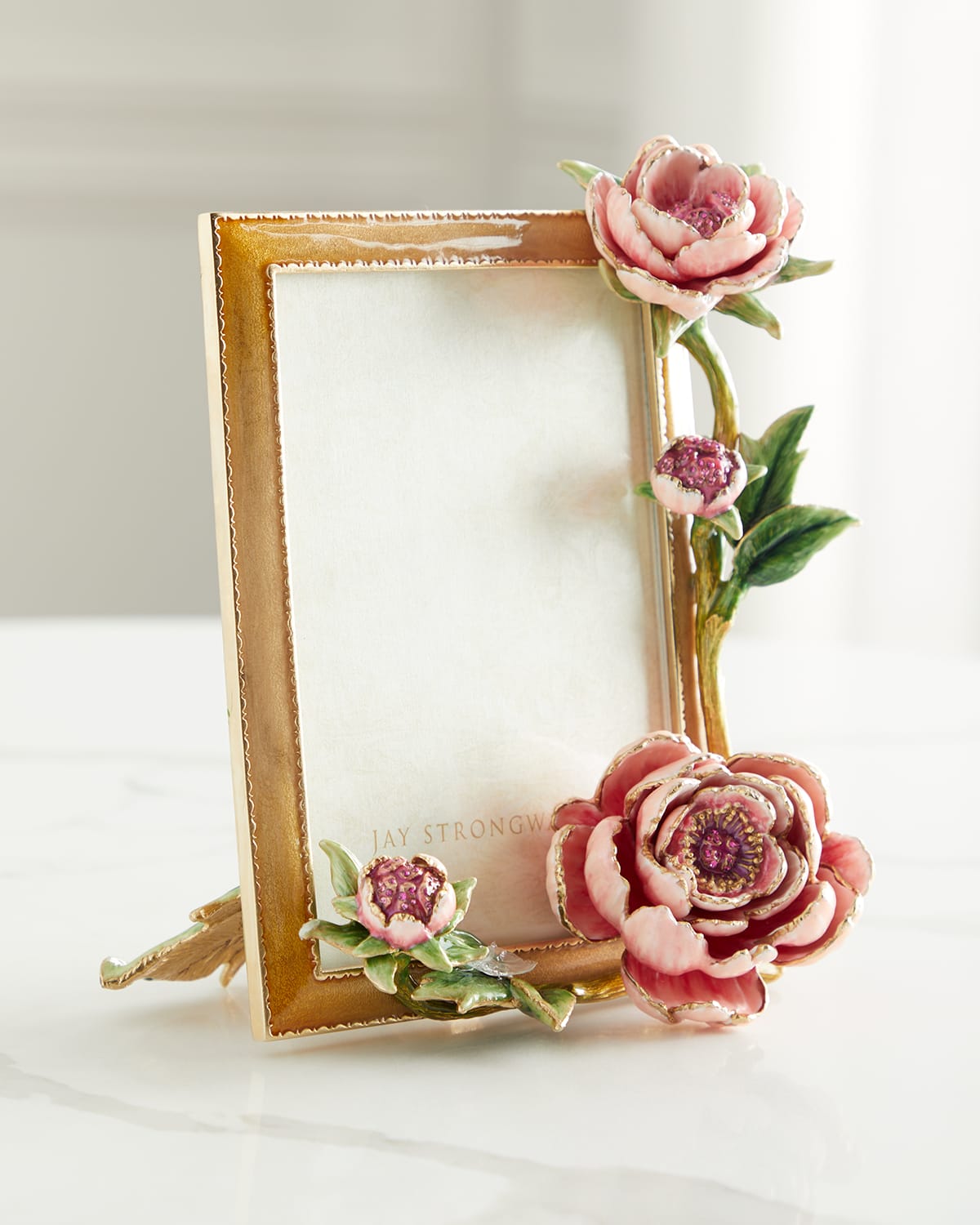 Jay Strongwater Peony Photo Frame, 5" X 7"