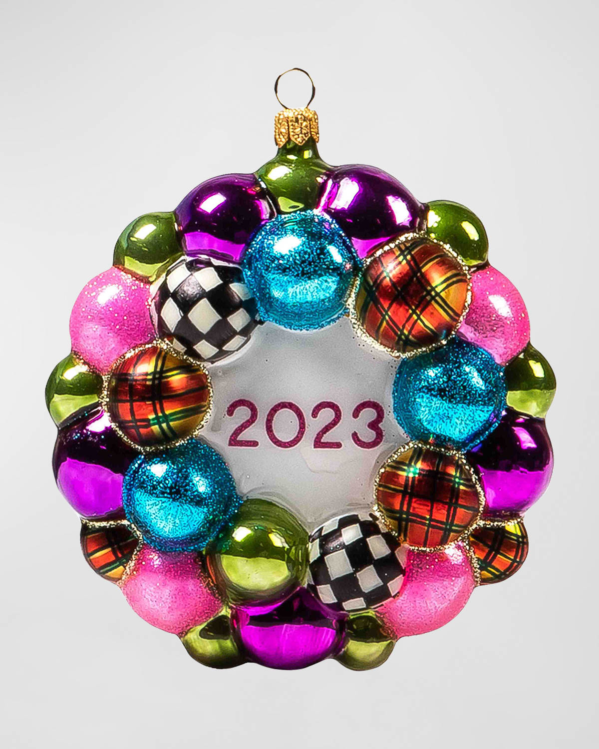 Mackenzie-childs Granny Kitsch Dated Christmas 2023 Wreath Ornament