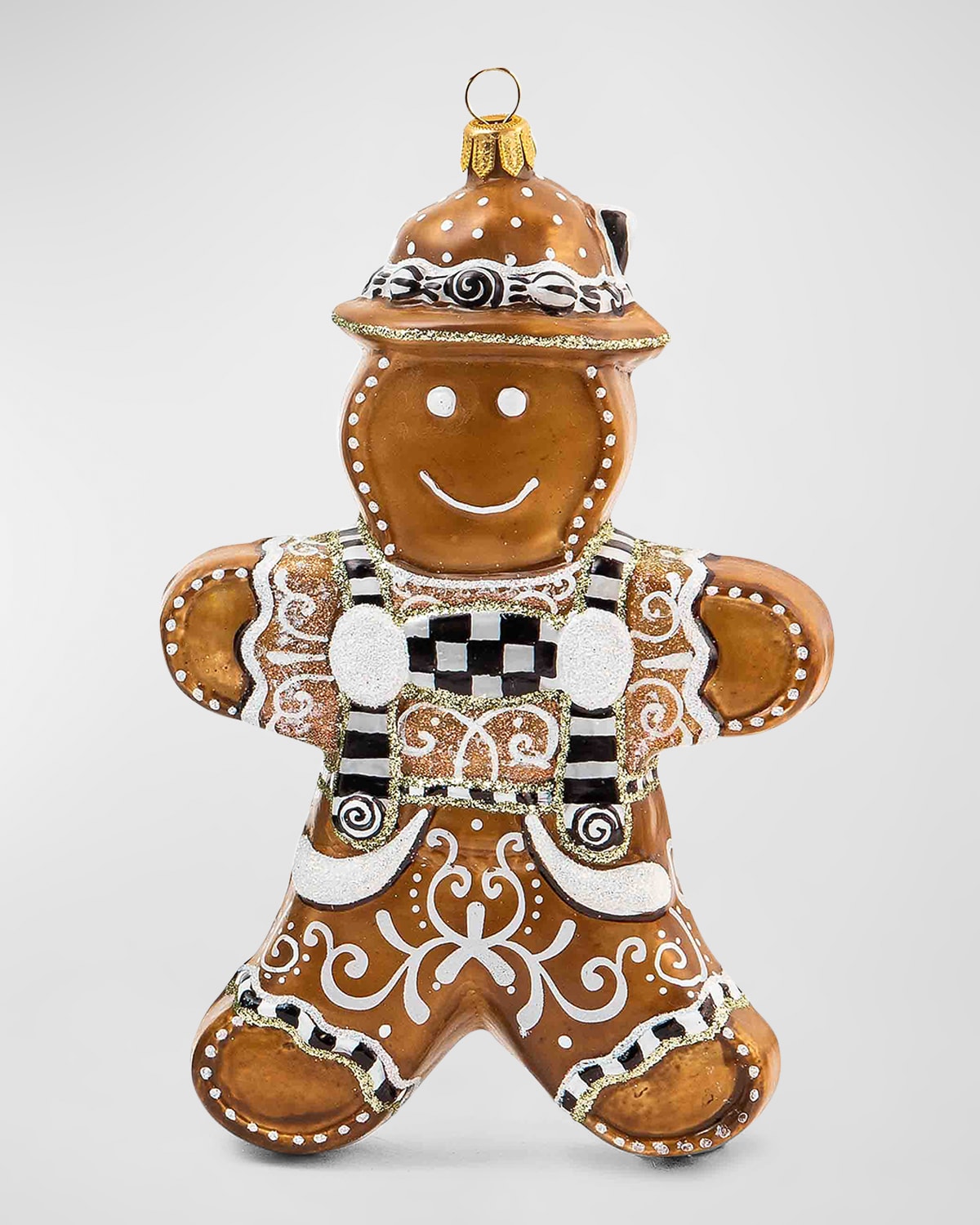 Mackenzie-childs Gingerbread Boy Glass Ornament