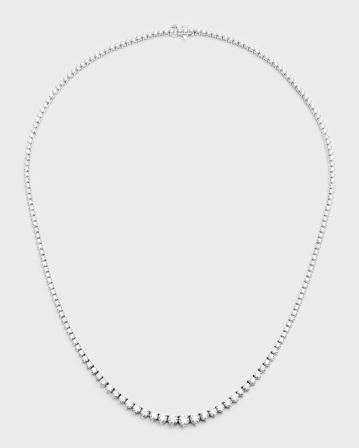 Neiman Marcus Diamonds 18k White Gold Graduated Diamond Tennis Necklace