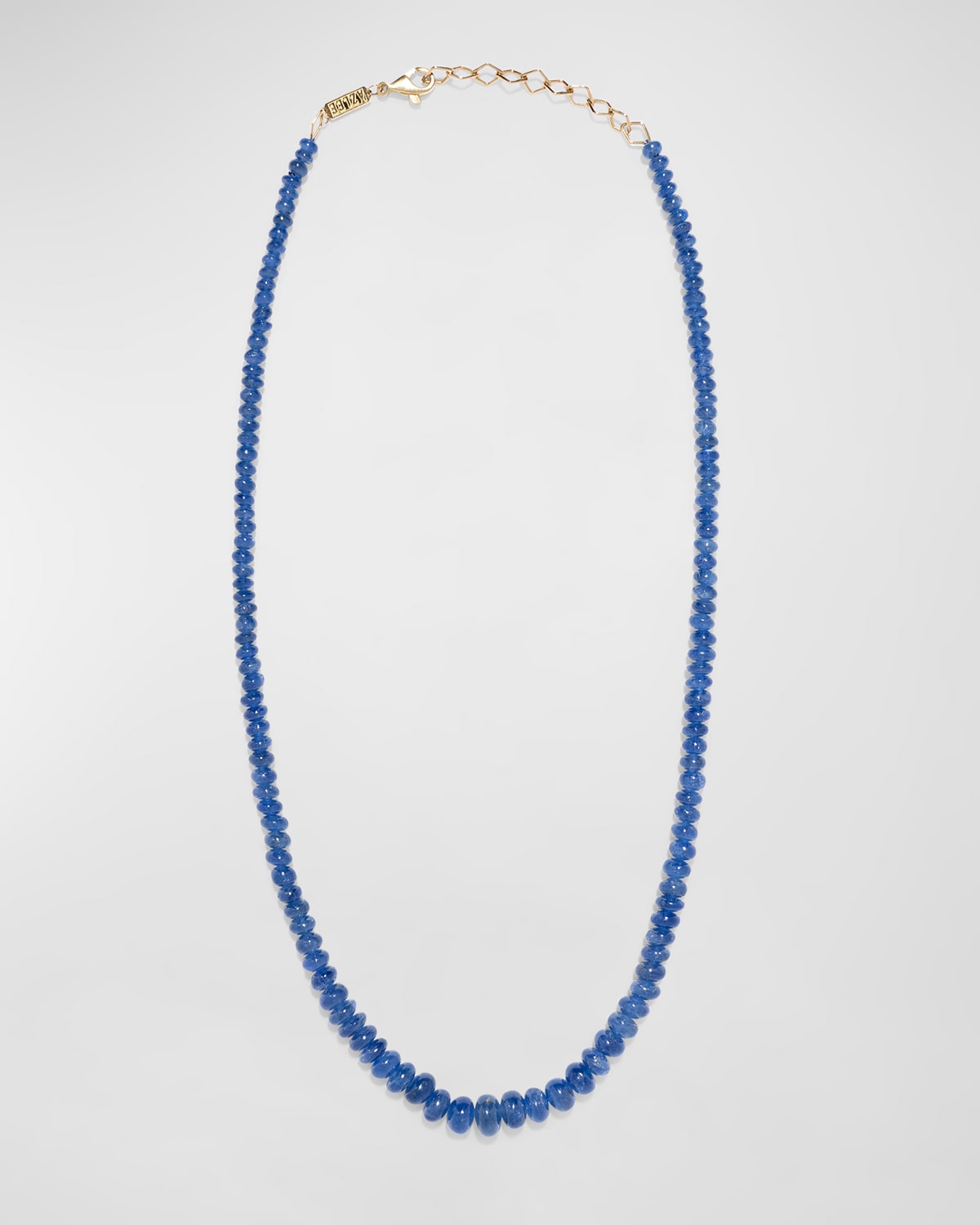 Azlee Rich Sapphire Bead Necklace In Blue
