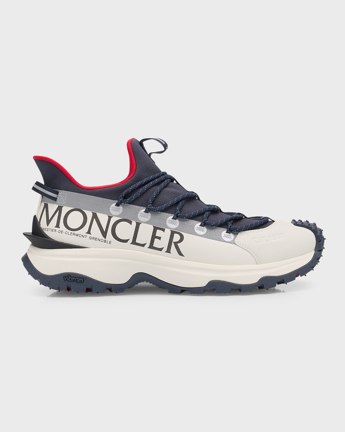 Shop Moncler Men's Trailgrip Lite 2 Low Top Sneakers In Blue/white