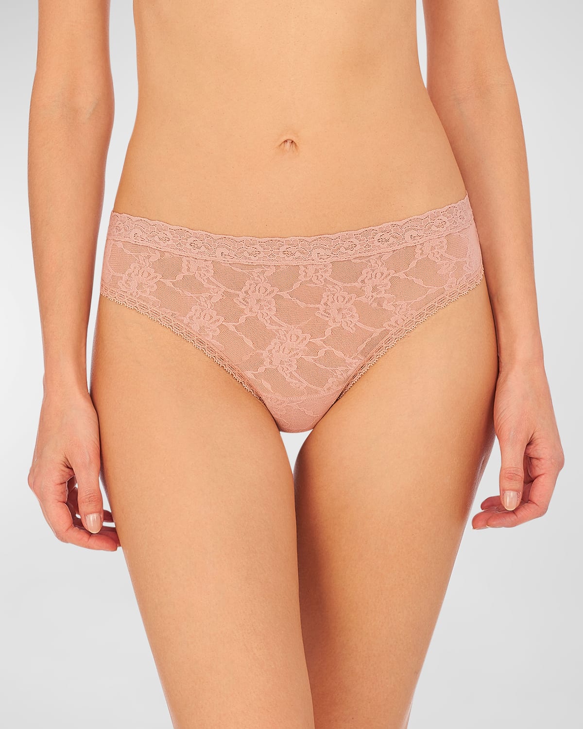 Natori Bliss Allure Lace Thong In Rose Beige
