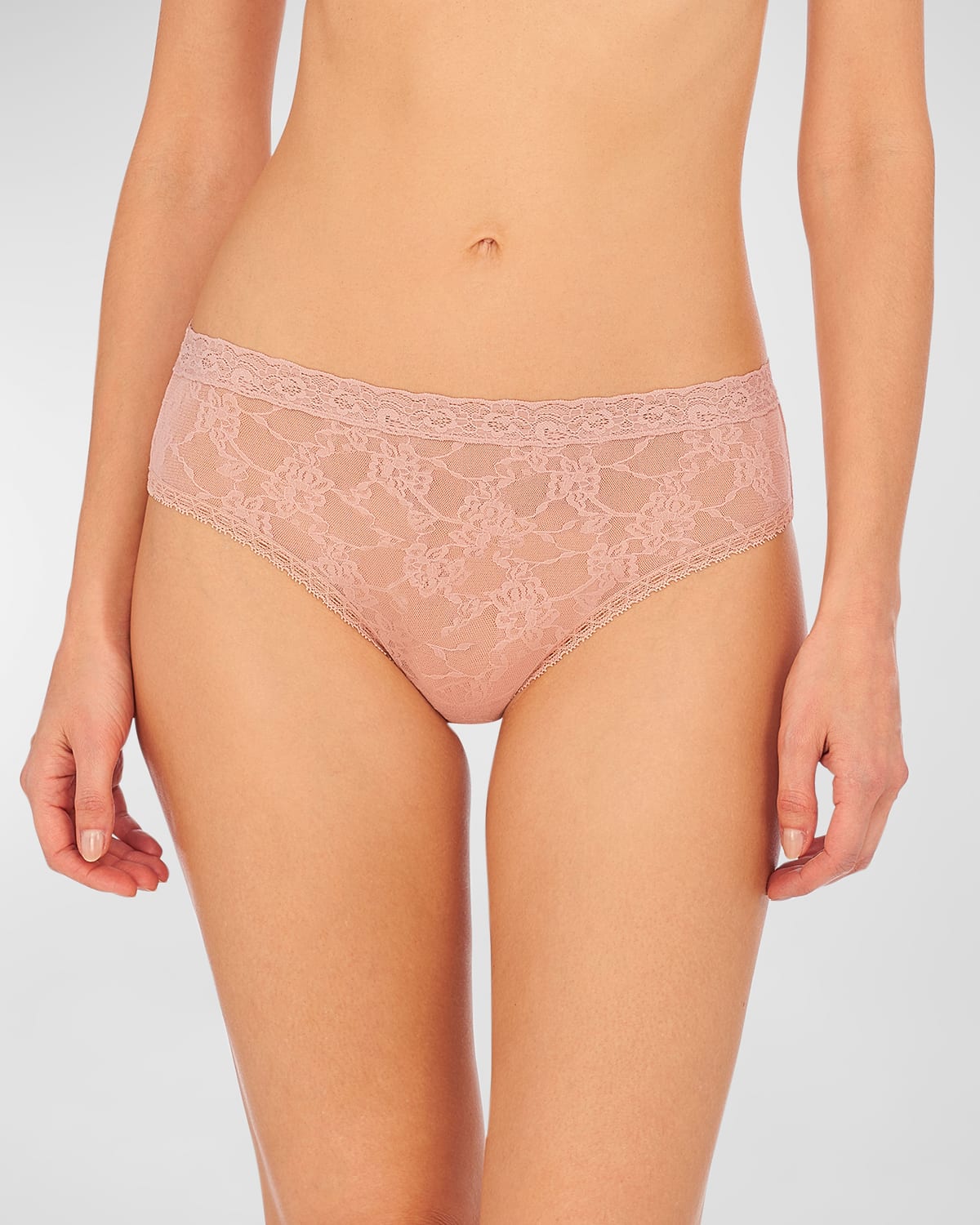 Natori Bliss Allure Lace Girl Briefs In Rose Beige