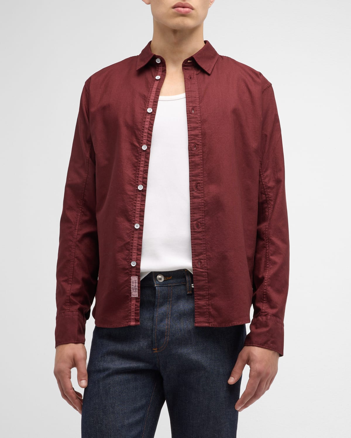 Rag & Bone Men's Fit 2 Engineered Oxford Sport Shirt In Merlot