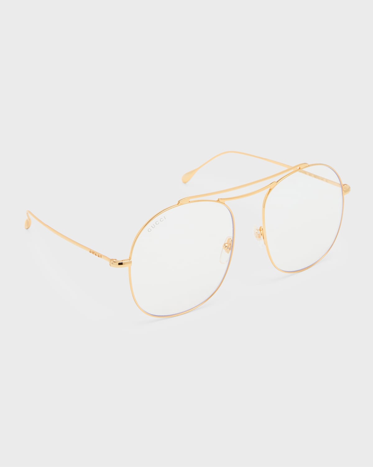 Gucci Gold-tone Runway Round Optical Glasses