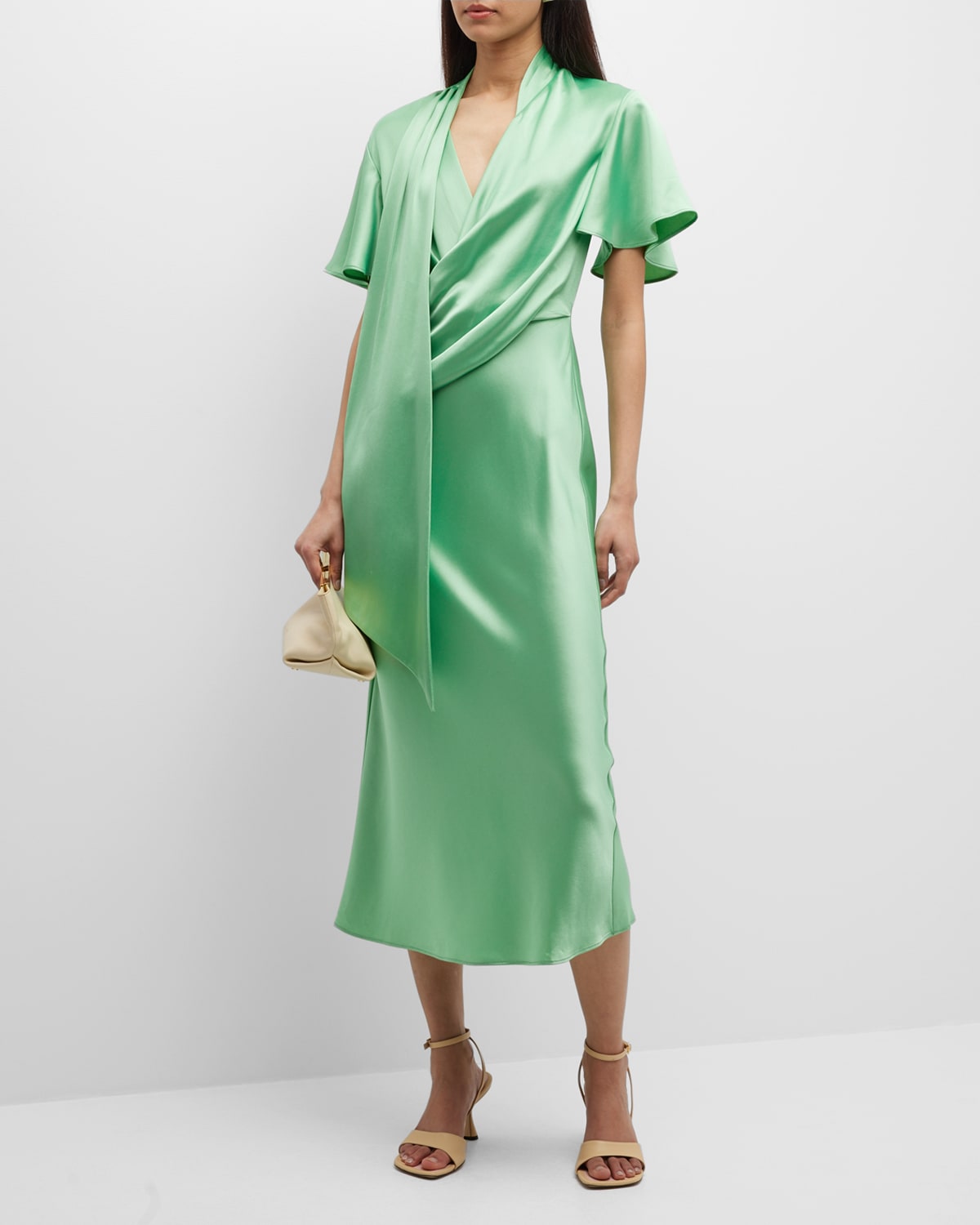 Eastcott Draped Satin Midi Dress