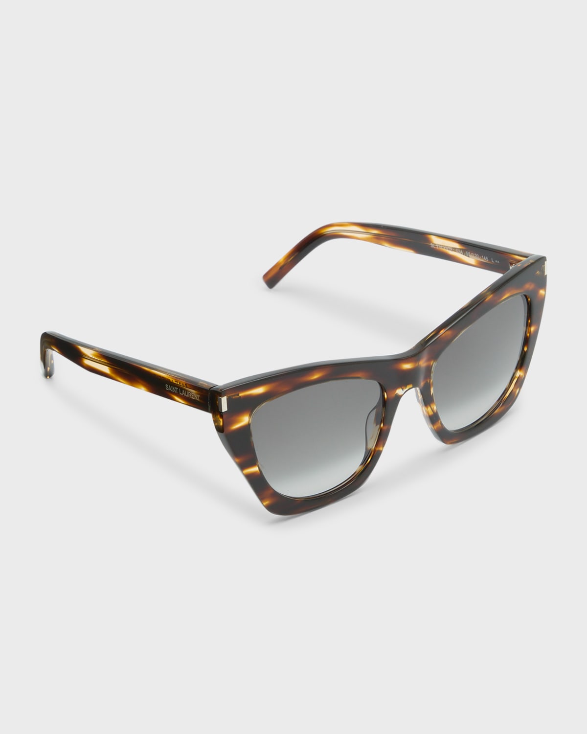 Saint Laurent 214 Kate Acetate Cat-eye Sunglasses In Shiny Flamed Hava