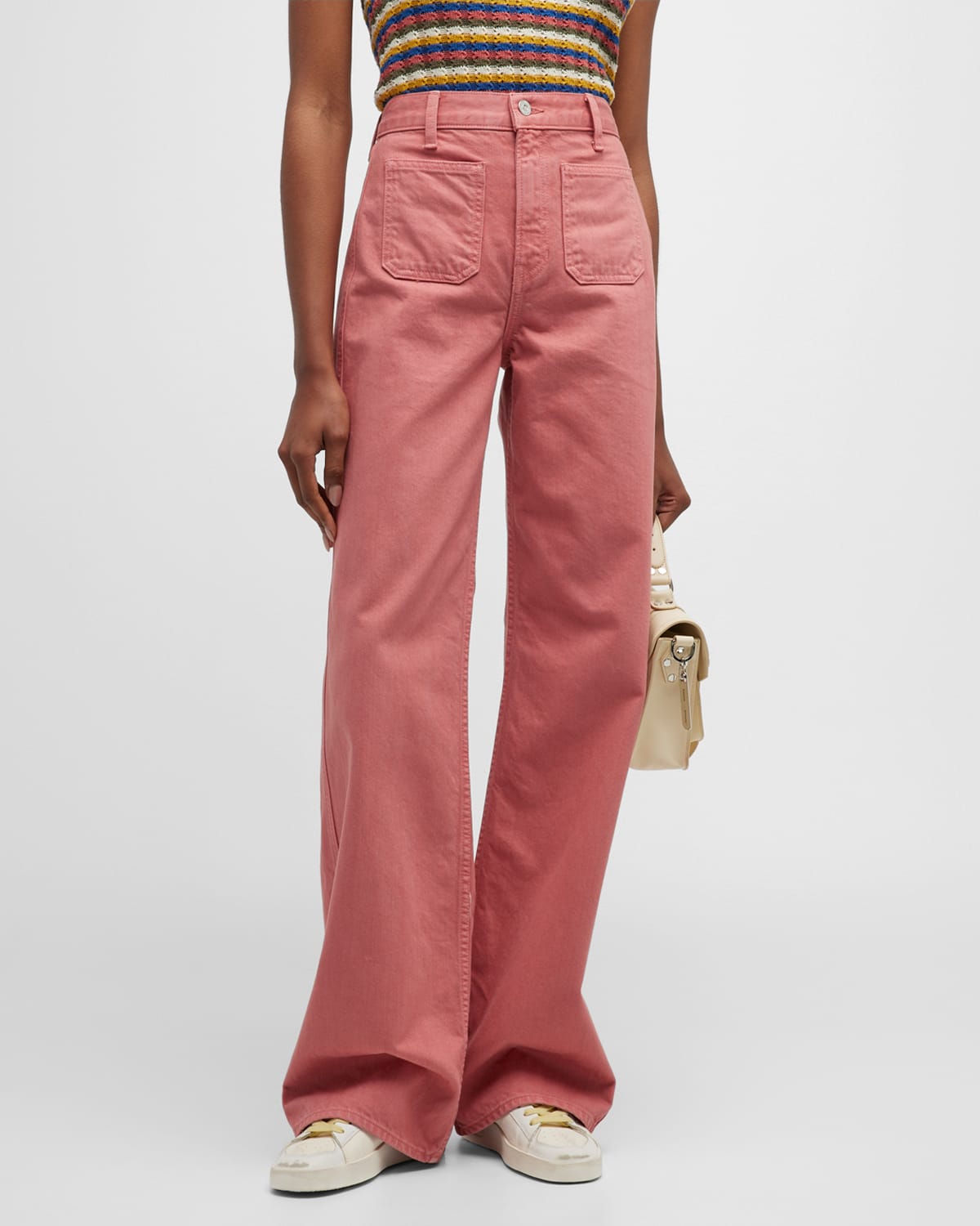 VERONICA BEARD JEANS TAYLOR BAGGY WIDE-LEG PATCH POCKET JEANS 