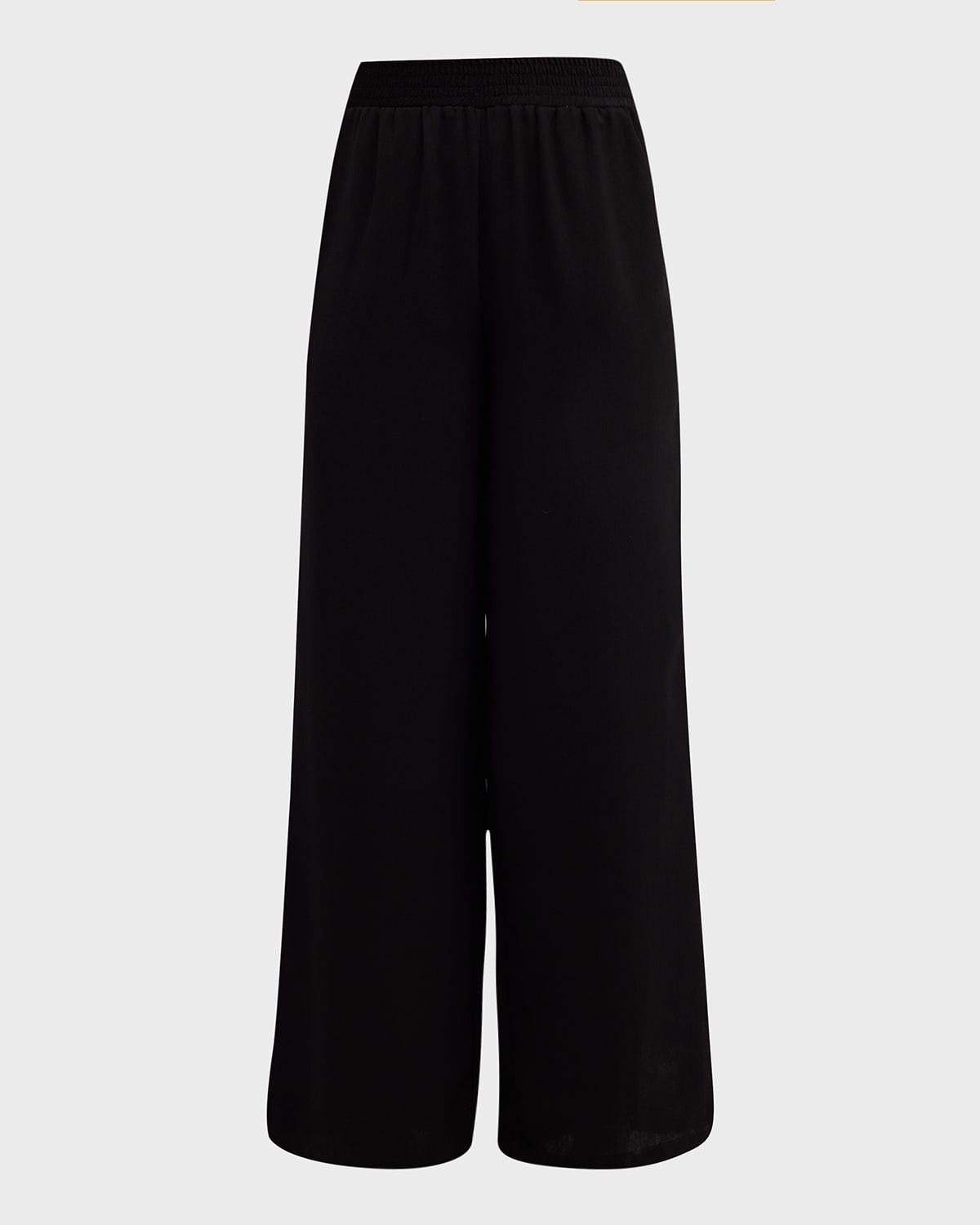 Emporio Armani High-rise Wide-leg Crepe Pants In Black