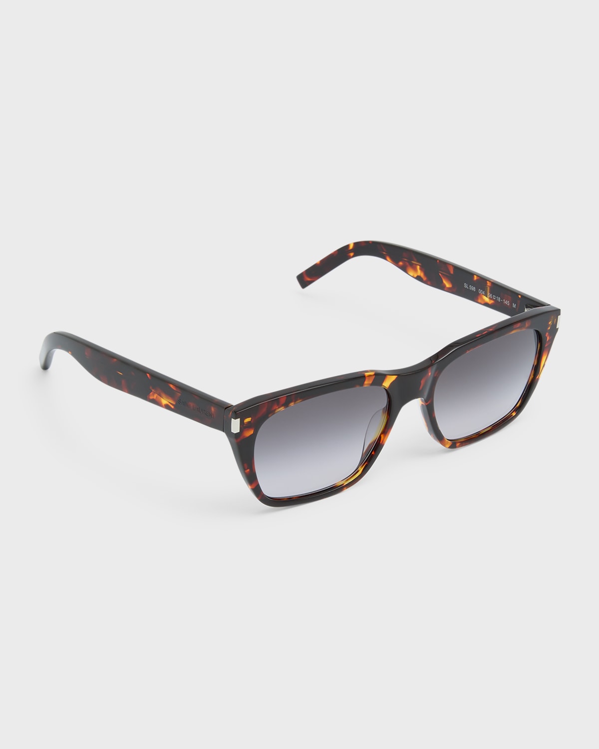 Shop Saint Laurent Men's Sl 5980 Acetate Rectangle Sunglasses In Havana