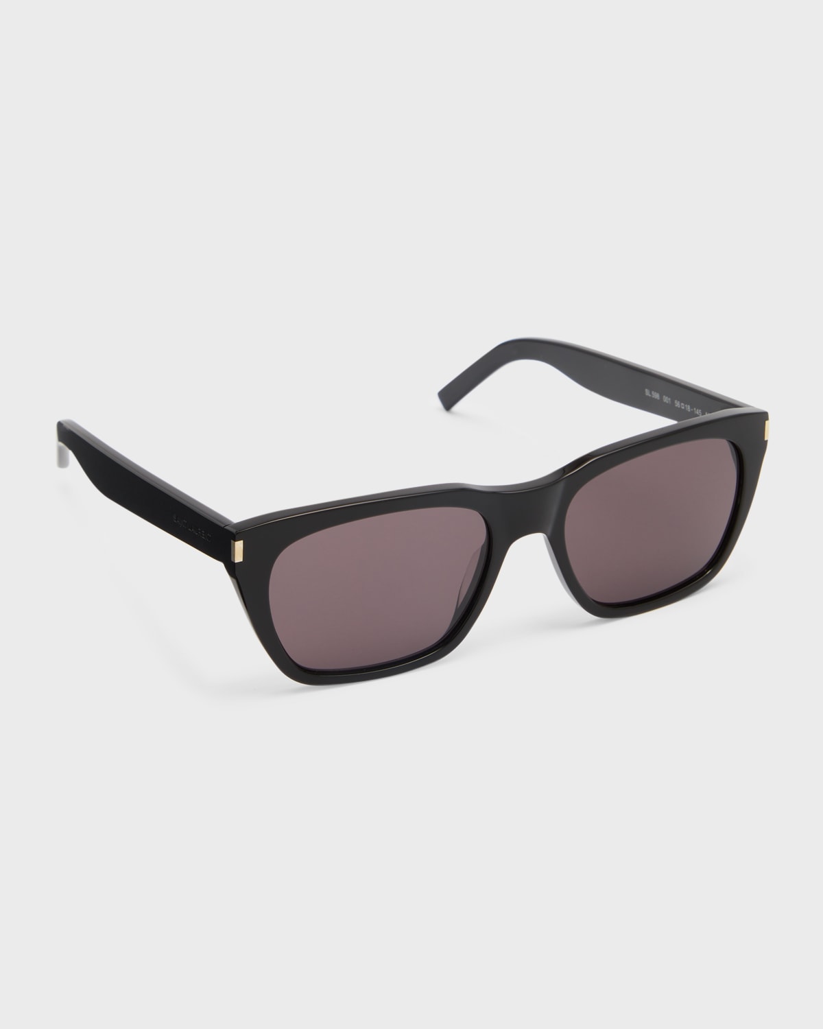 Saint Laurent Men's Sl 5980 Acetate Rectangle Sunglasses In Shiny Solid Black