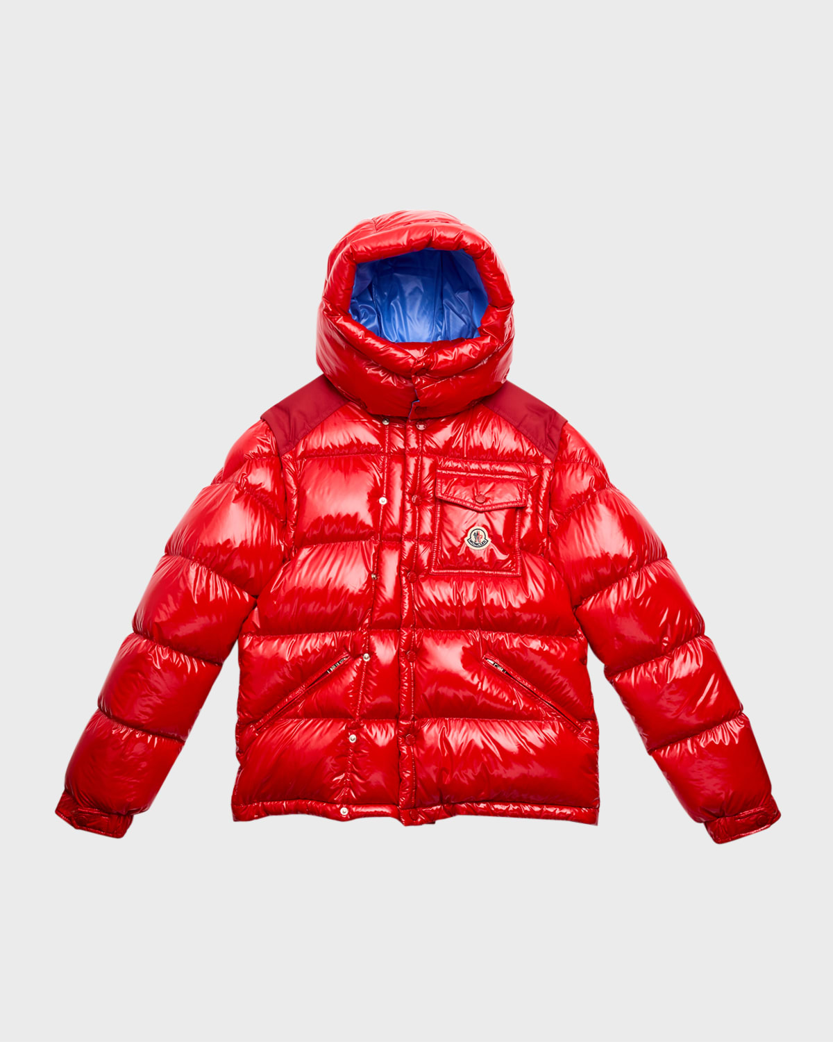 Bright red puffer coat cheap
