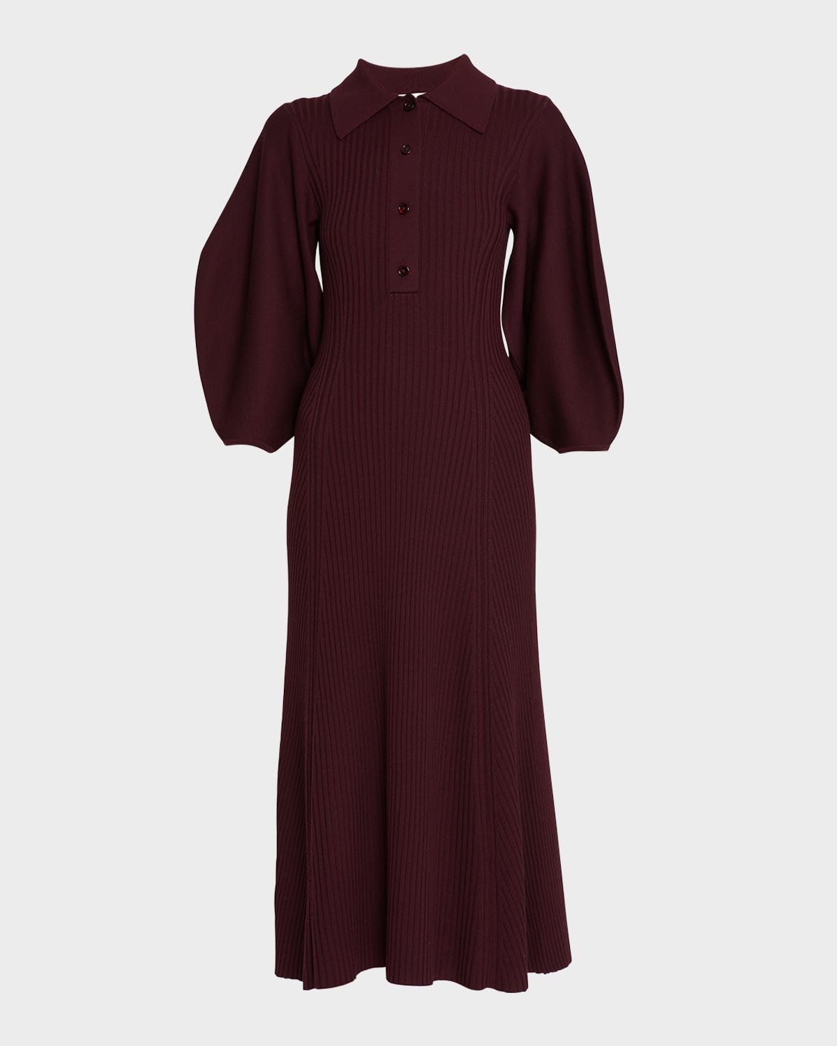 Chloé Wool Rib-knit Midi Dress In Obscure Purple