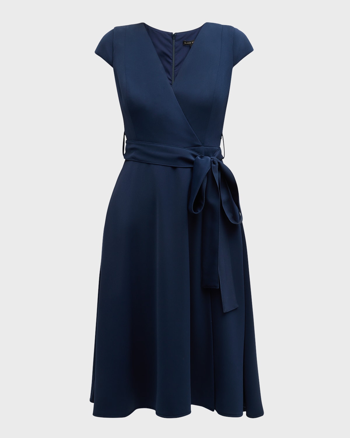 Black Halo Pandora Tailored Short A-line Dress With Belt In Pacific Blue