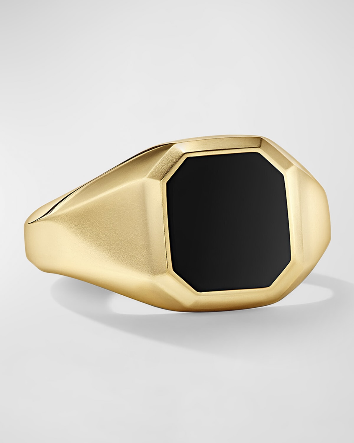 David Yurman Men's Streamline Signet Ring in 18K Gold with Gemstone, 14mm
