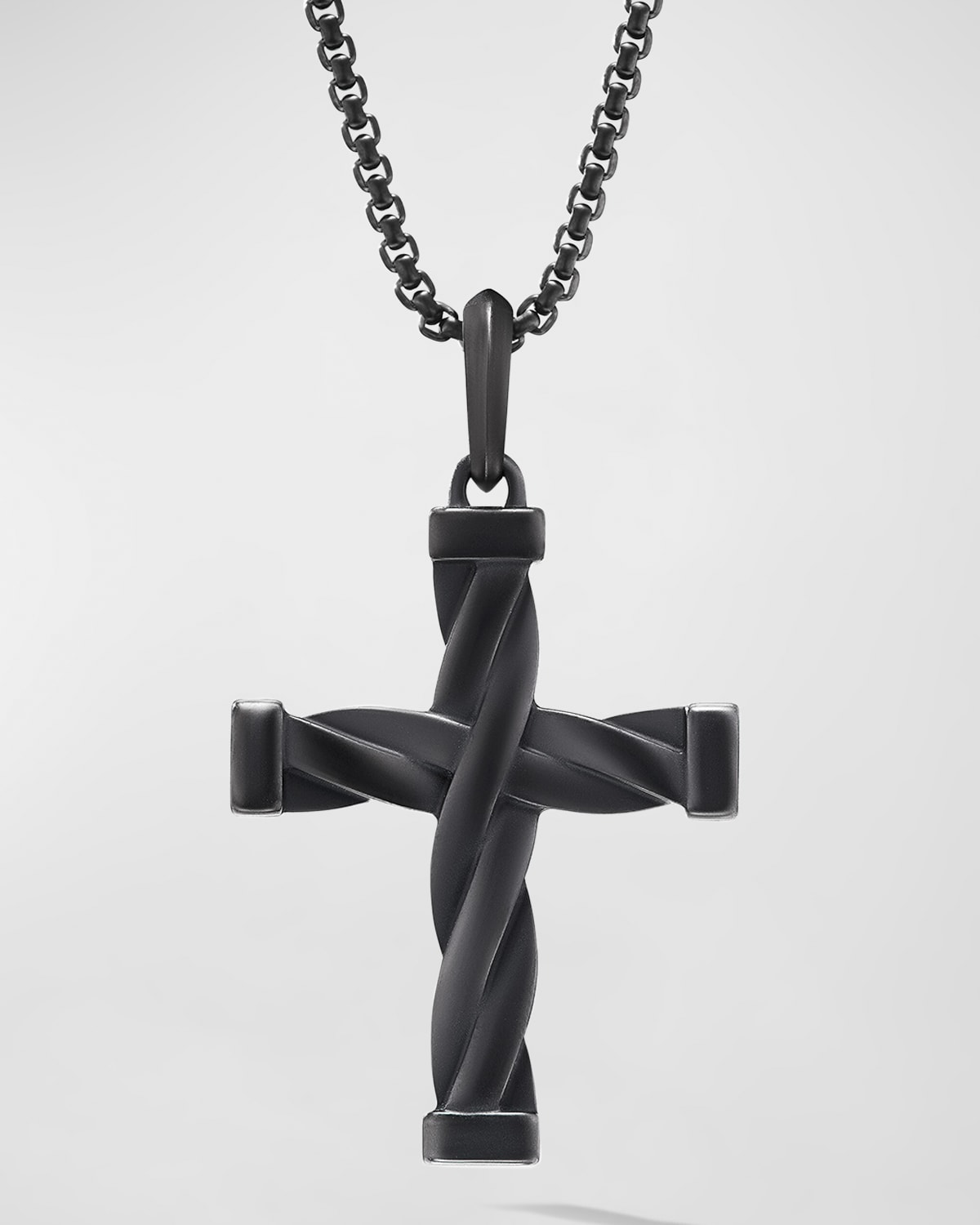 David Yurman Men's DY Helios Cross Pendant in Black Titanium, 28mm