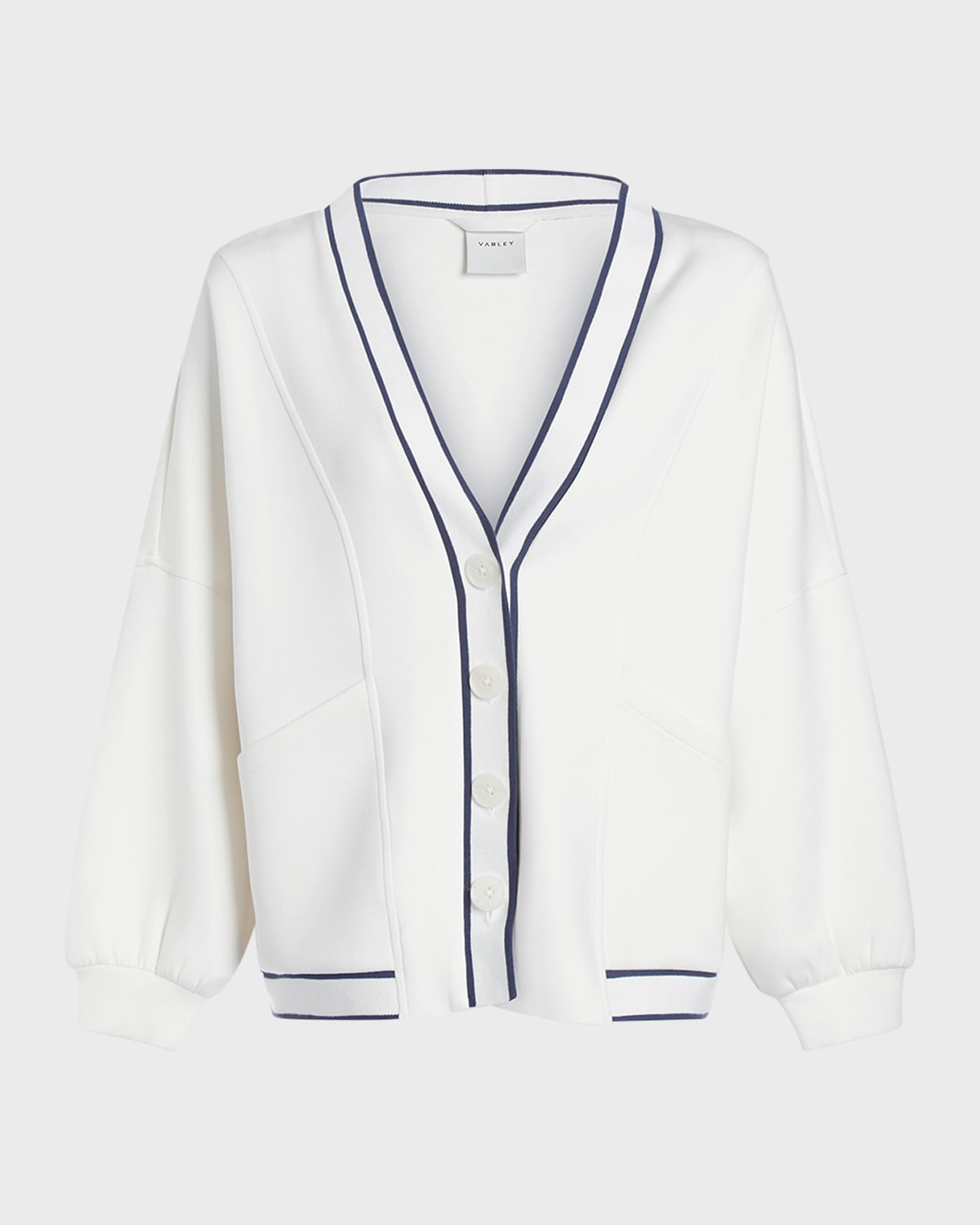 Shop Varley Decker Off Court Cardigan In White