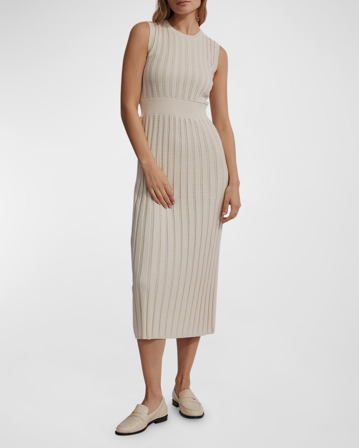 VARLEY FLORIAN KNIT MIDI DRESS