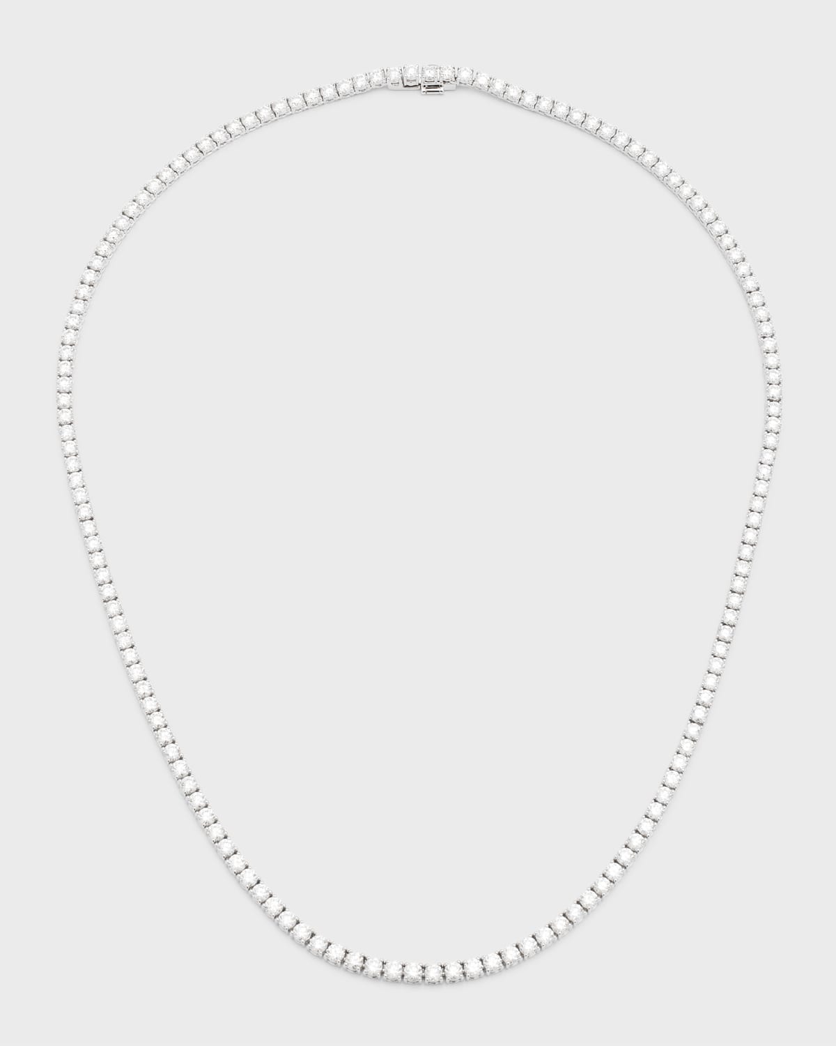 Neiman Marcus Diamonds 18k White Gold Round Diamond Tennis Necklace, 10.95tcw