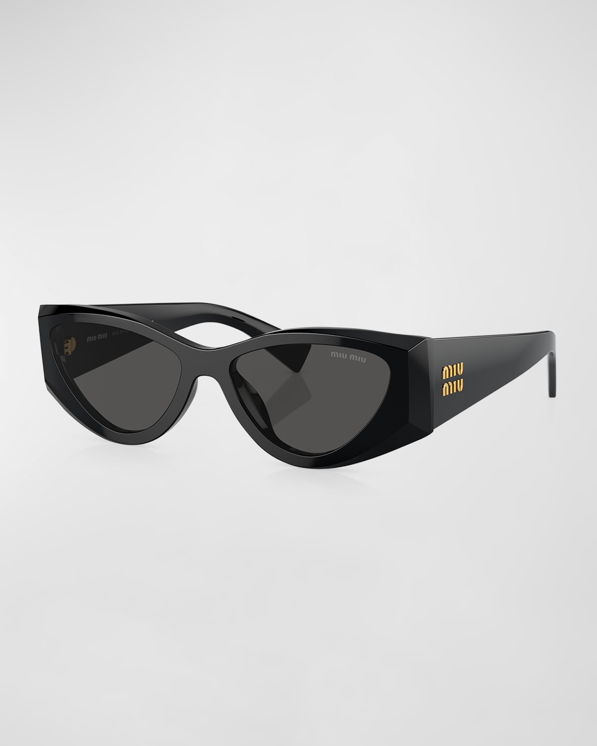 Shop Miu Miu Mu 06ys Monochrome Acetate Cat-eye Sunglasses In Black