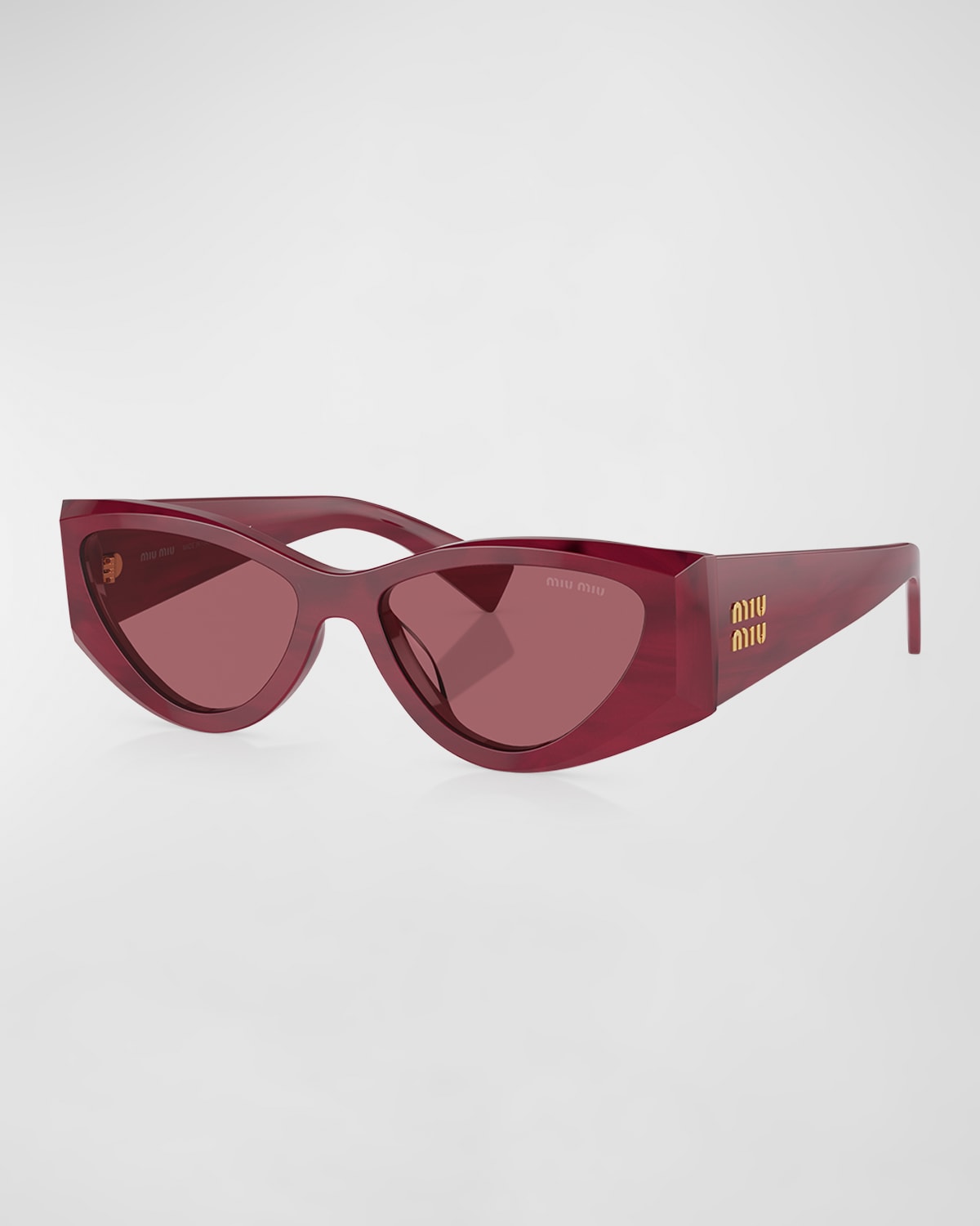 Miu Miu Mu 06ys Monochrome Acetate Cat-eye Sunglasses In Dark Violet