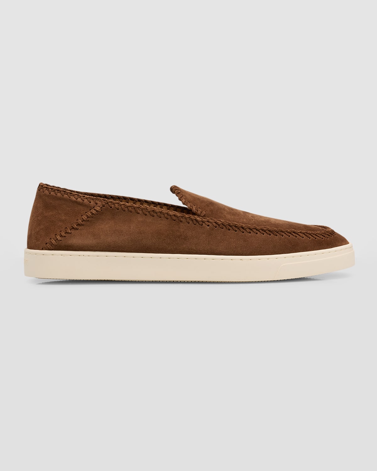 Giorgio Armani Men's Suede Sneaker-sole Loafers In Brown