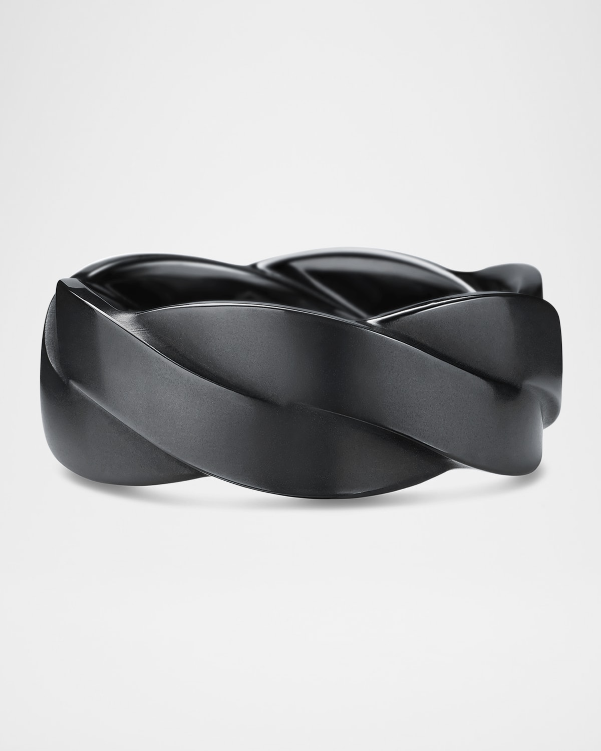 Men's DY Helios Band Ring in Black Titanium, 9mm