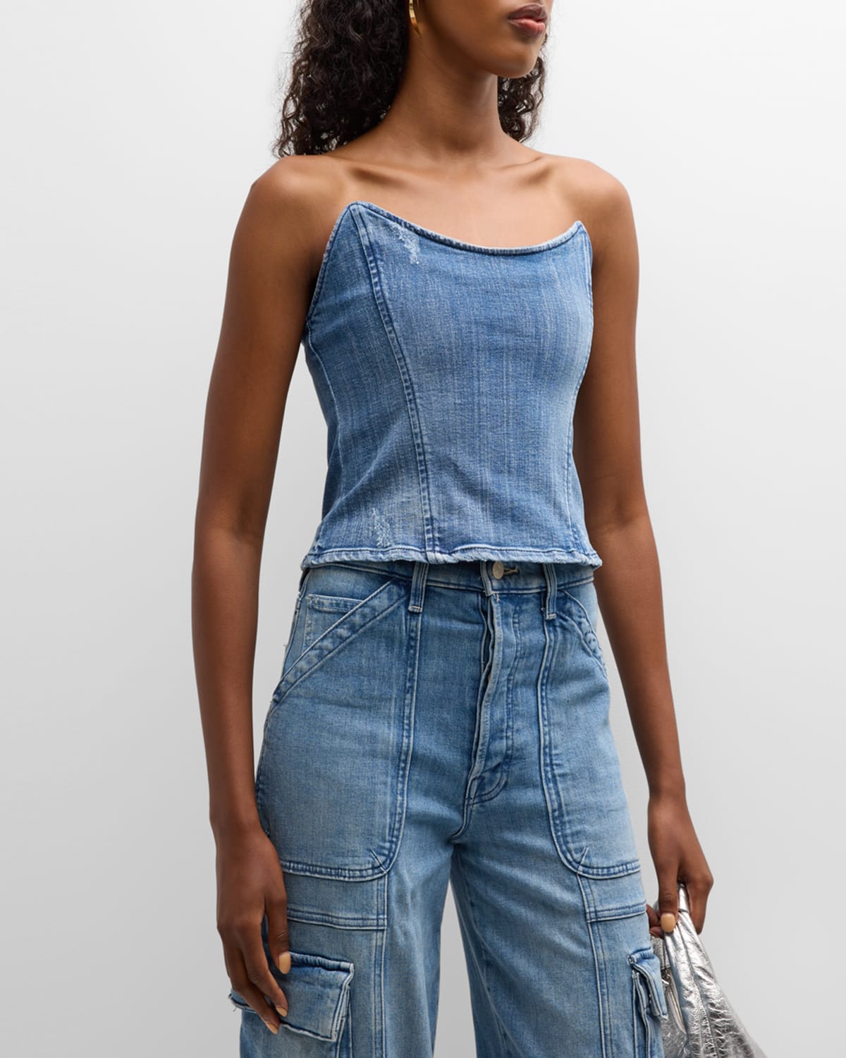 Allie Denim Bustier Top